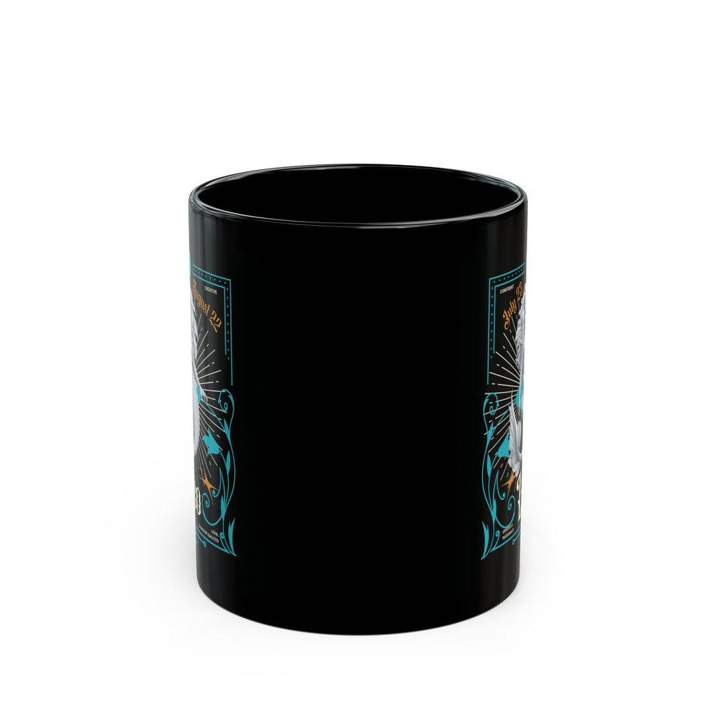 Mermaid Leo Black Mug – 11oz & 15oz Zodiac Gift