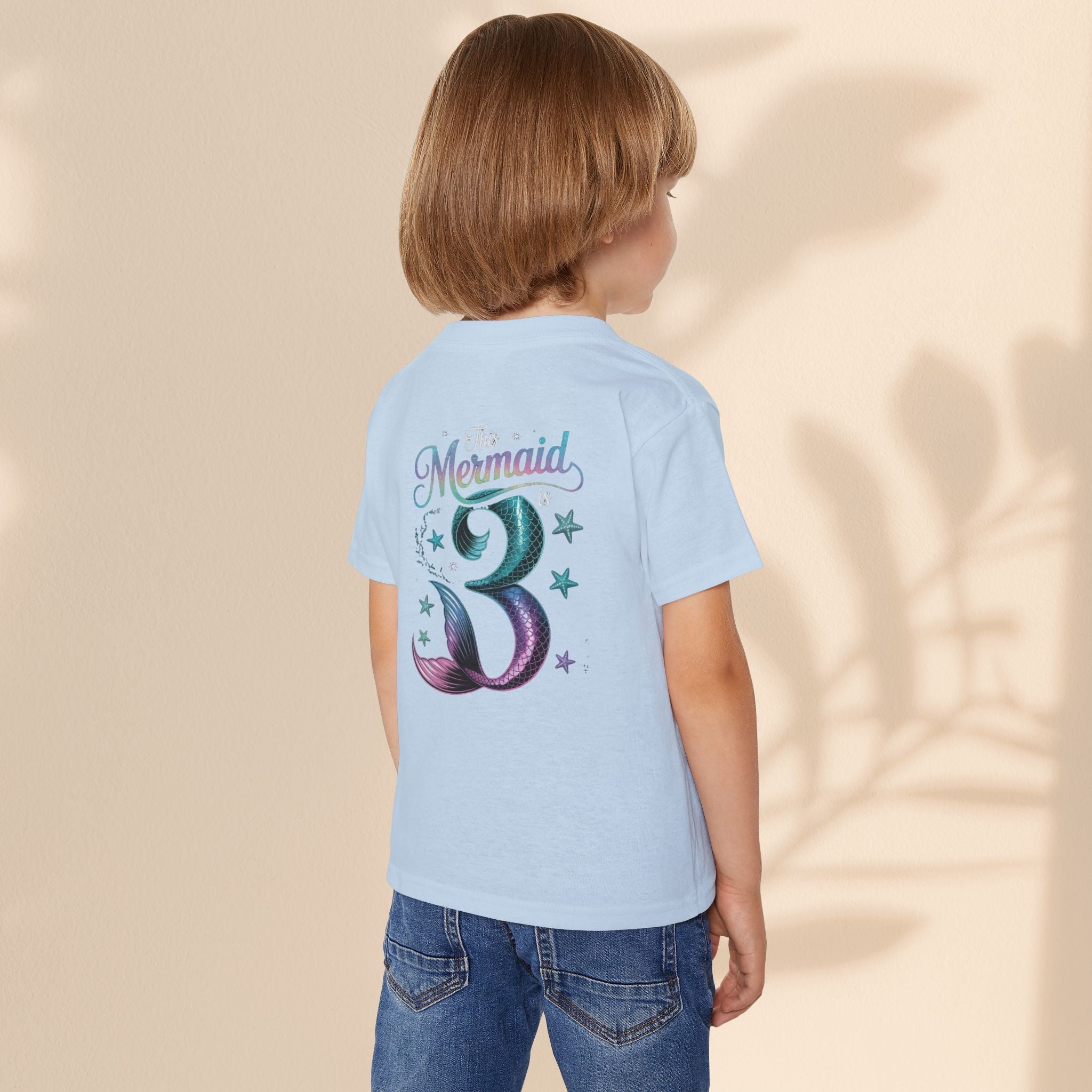 Age 3 Mermaid Toddler T-Shirt | Cute Birthday Gift for Kids