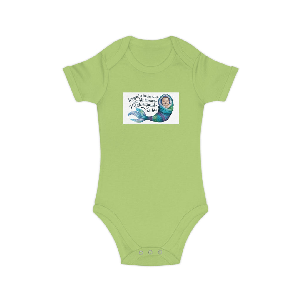 Combed Cotton Baby Bodysuit - Little Mermaid To Be