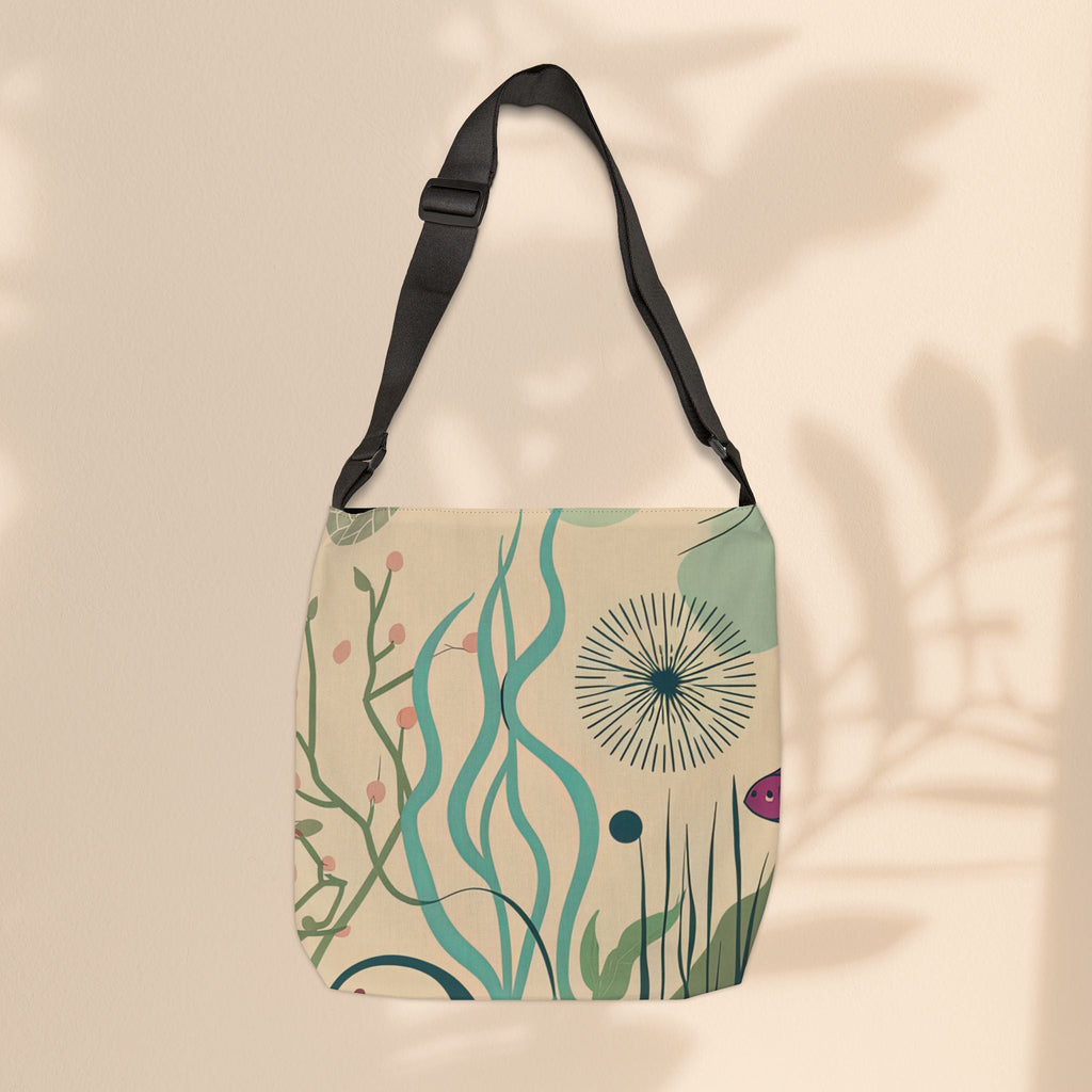Adjustable Tote Bag  - BoHo Seaweed