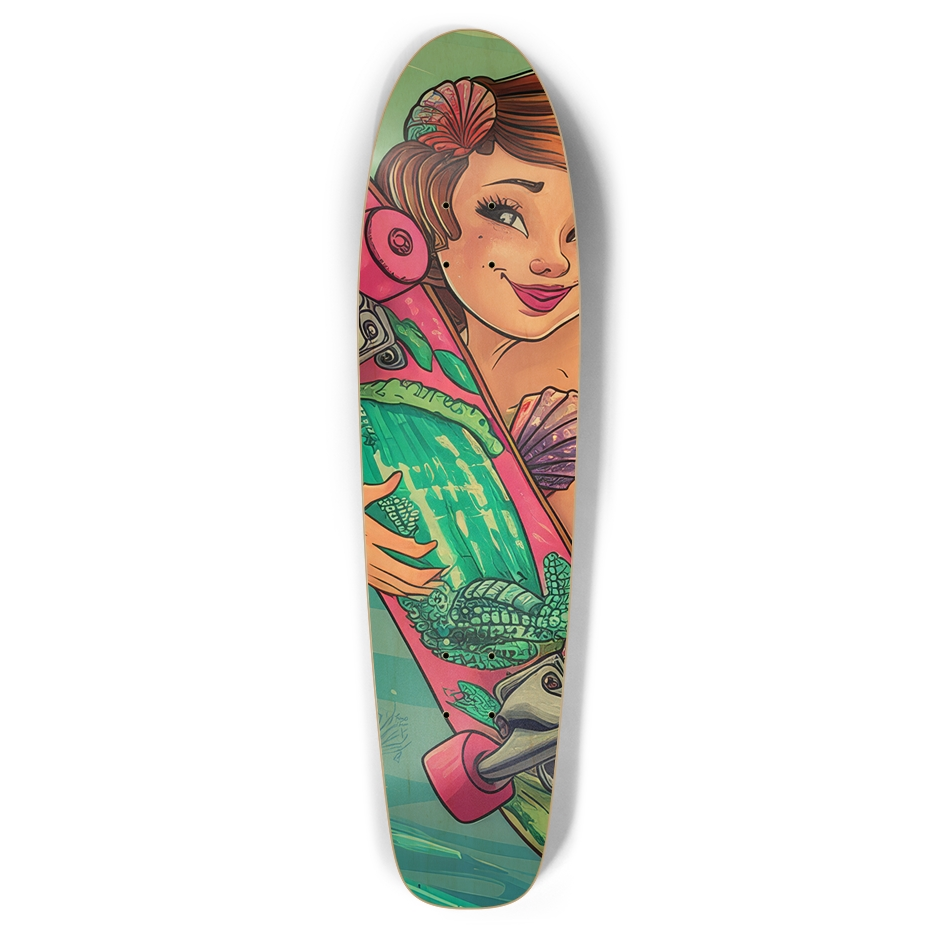 Mermaid Frolic Skateboard – Playful Mermaid Art Deck