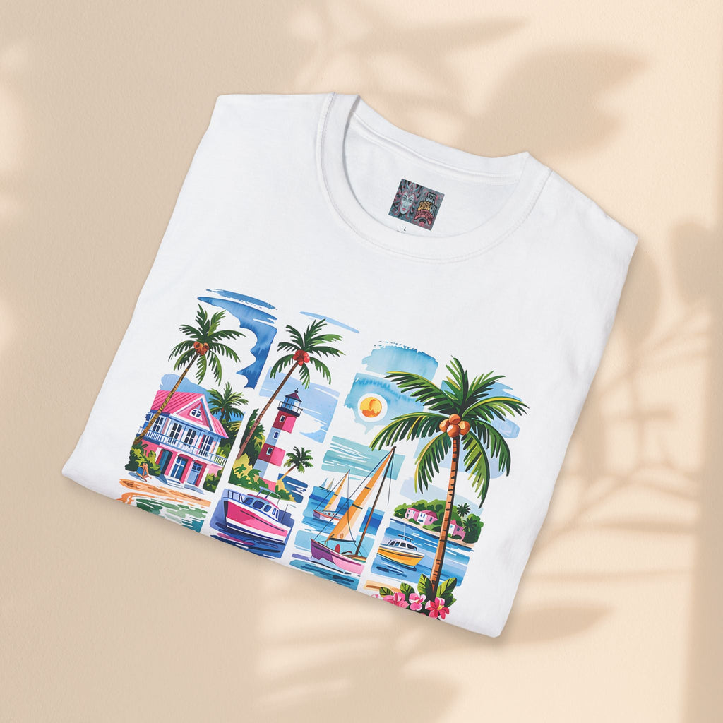 Brush Stroke Salty Soul Unisex Softstyle T-Shirt - Tropical Vibe Tee for Beach Lovers