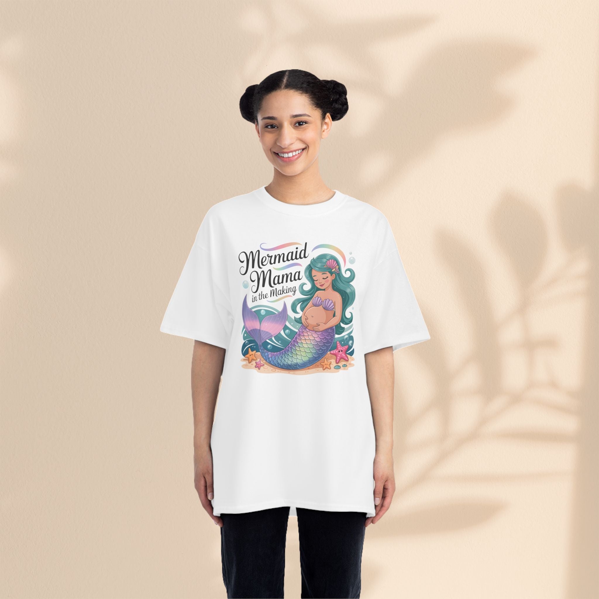 Mermaid Mama Short-Sleeve T-Shirt, Cute Maternity Wear, Gift for Expecting Moms, Baby Shower Gift, Ocean Lover Apparel