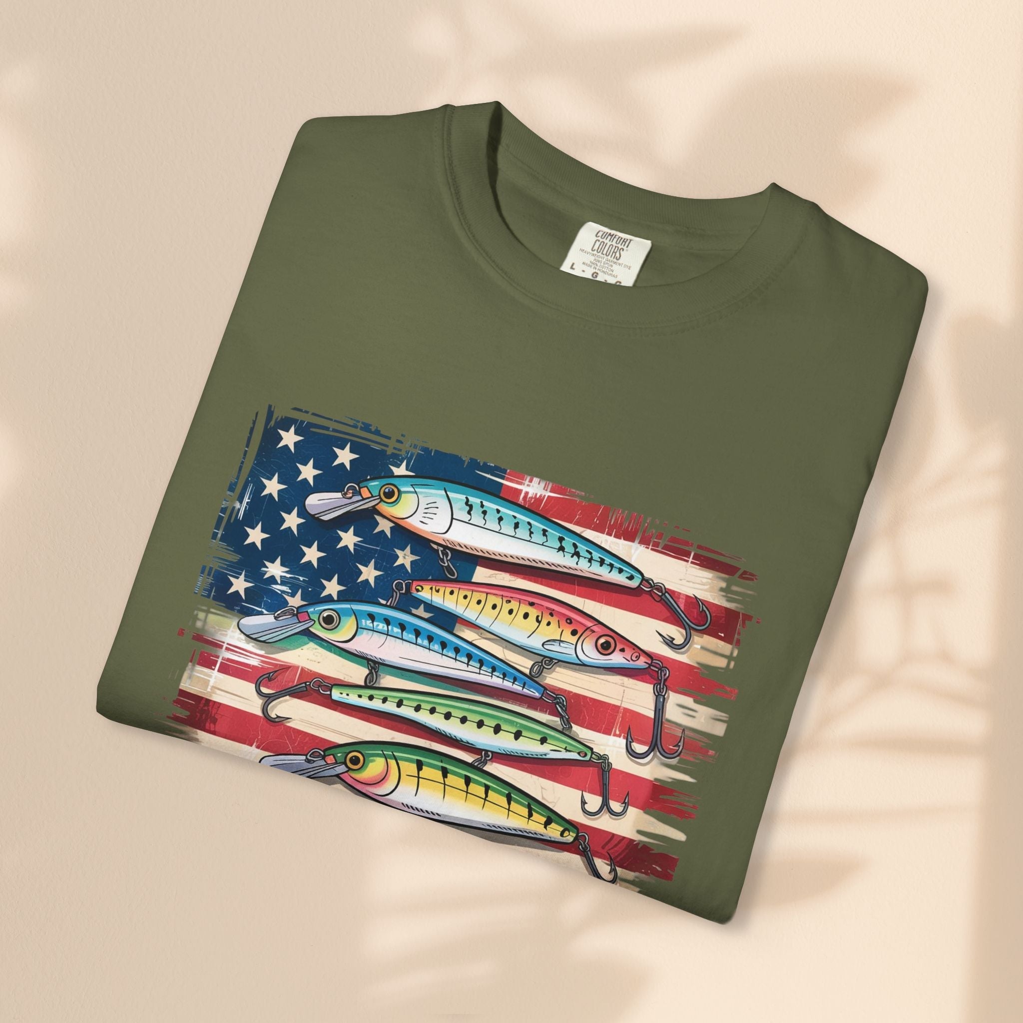 Fishing Enthusiast T-Shirt, Patriotic Angler Tee