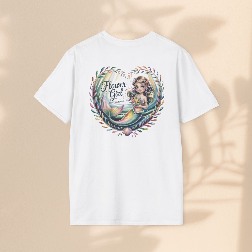 Flower Girl T-Shirt, Cute Flower Girl Apparel, Wedding Gift, Kids Birthday, Girly T-Shirt, Mermaid Design, Special Occasion