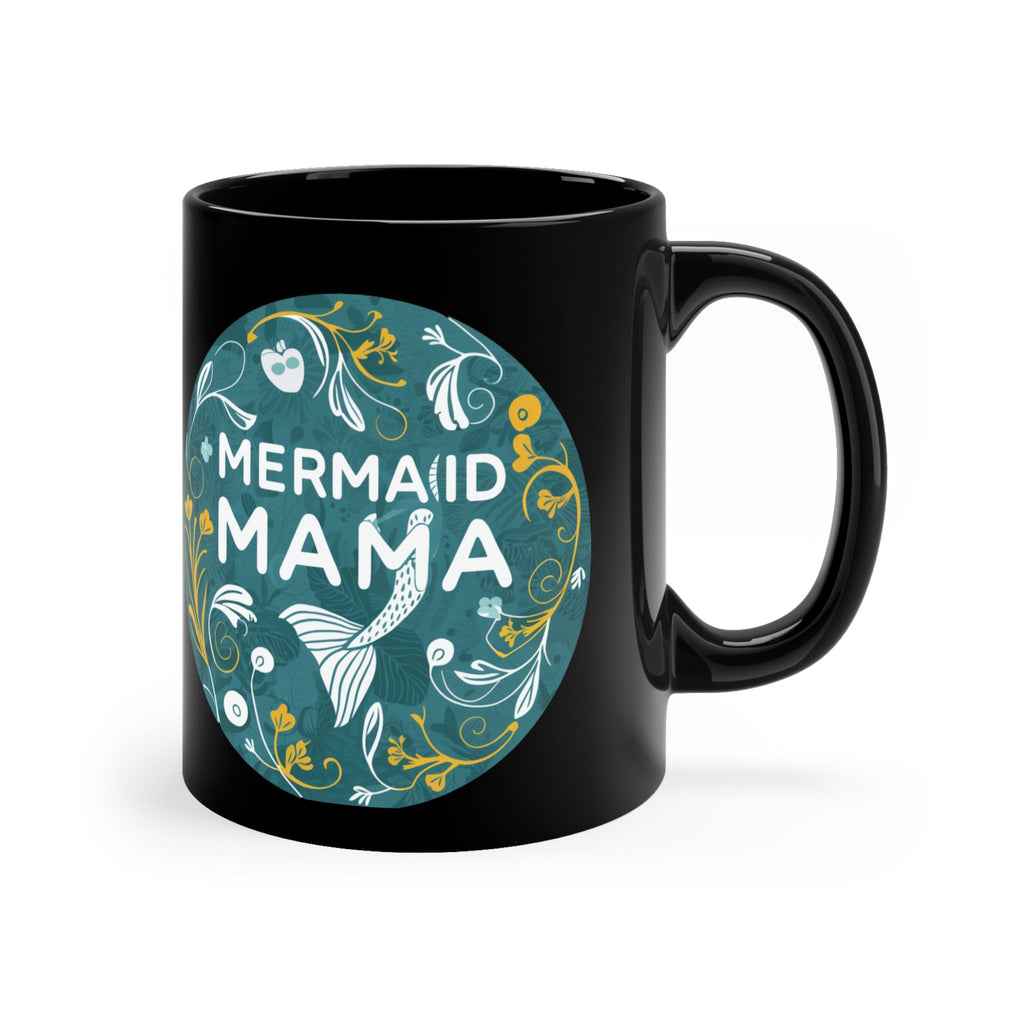 Mermaid Mama Black Coffee Mug – 11oz Ocean Gift