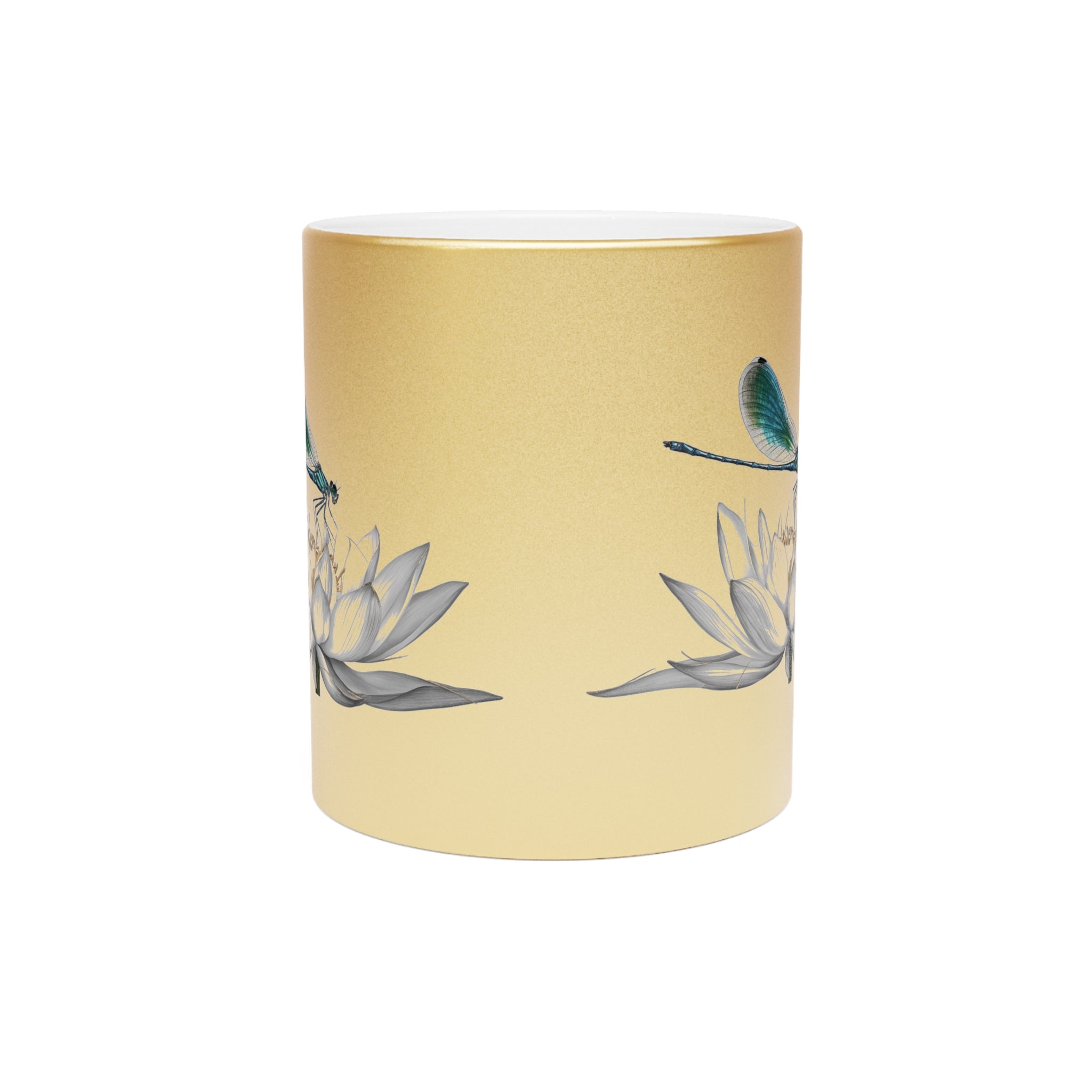 Dragonfly Metallic Mug – Silver or Gold Gift Cup