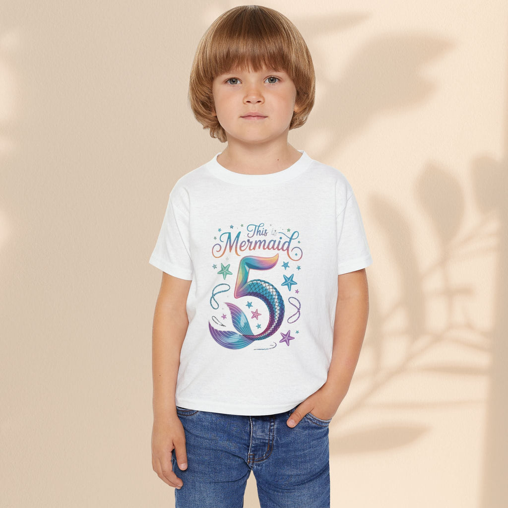 5 year old Mermaid Birthday Toddler T-shirt, Magical Mermaid Tee