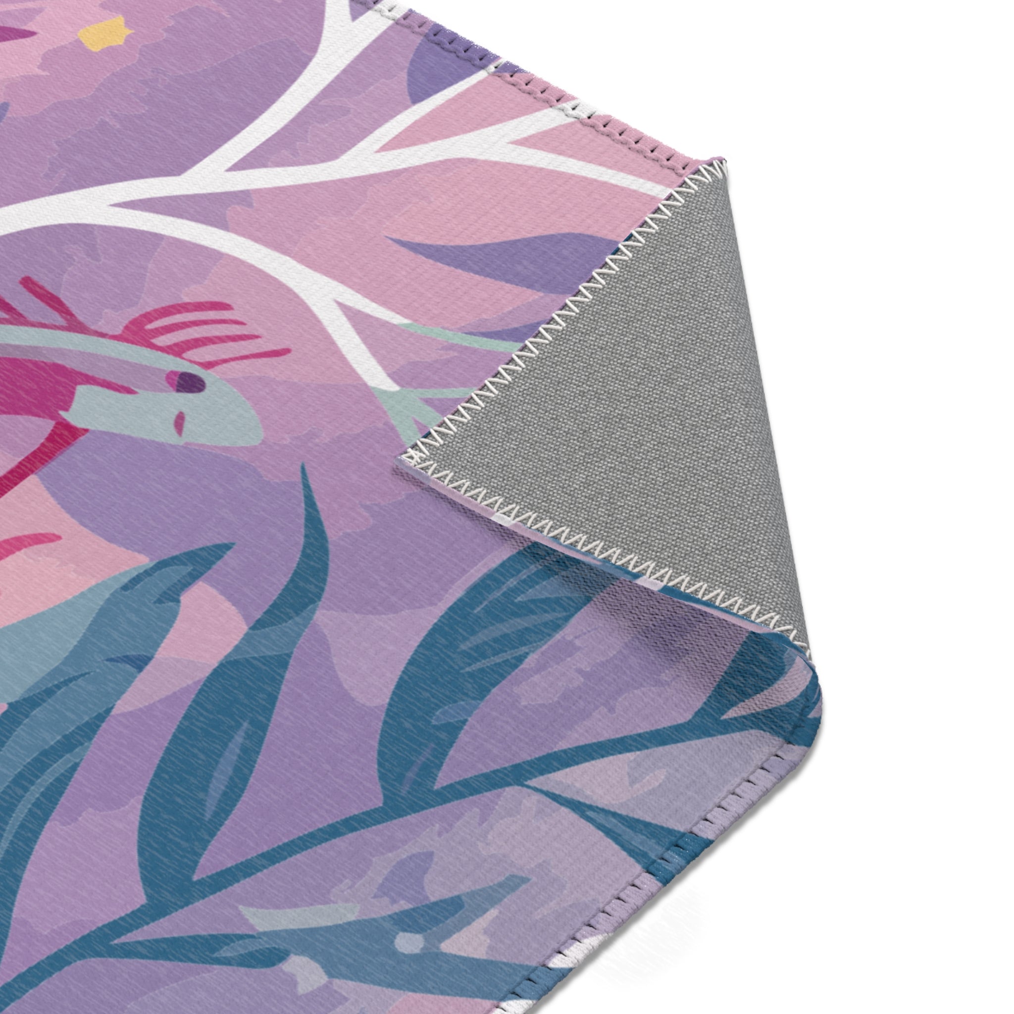 Boho Chic Area Rug - Purple Seaweed Home Decor Mat for Living Room