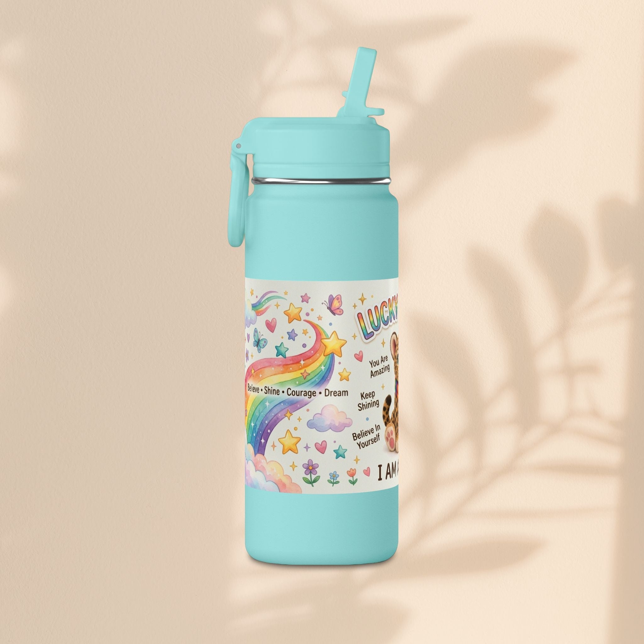 Lucky Leopard Kids Water Bottle | Brave Buddies™