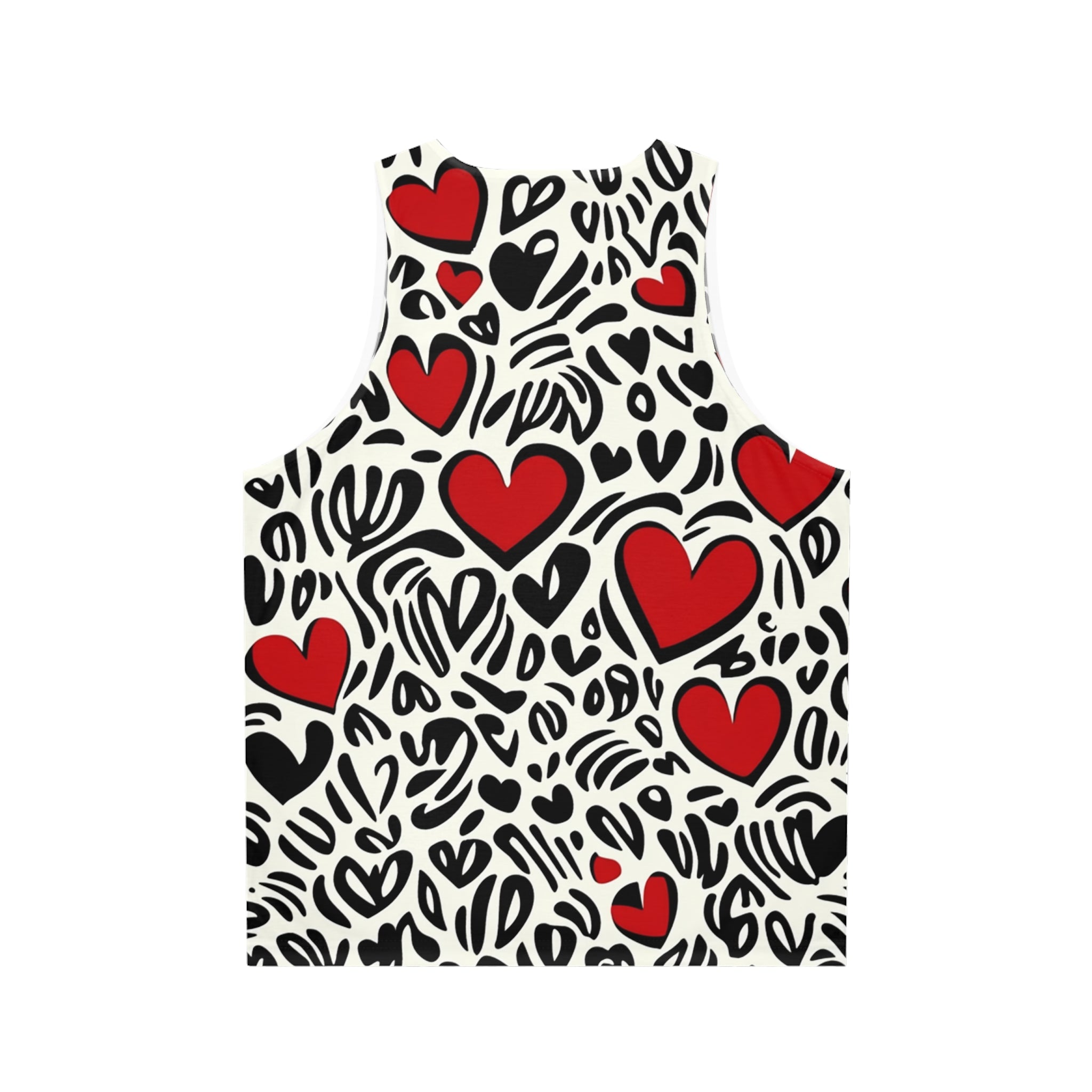 Heart Pattern Unisex Tank Top - Fun & Flirty Summer Style