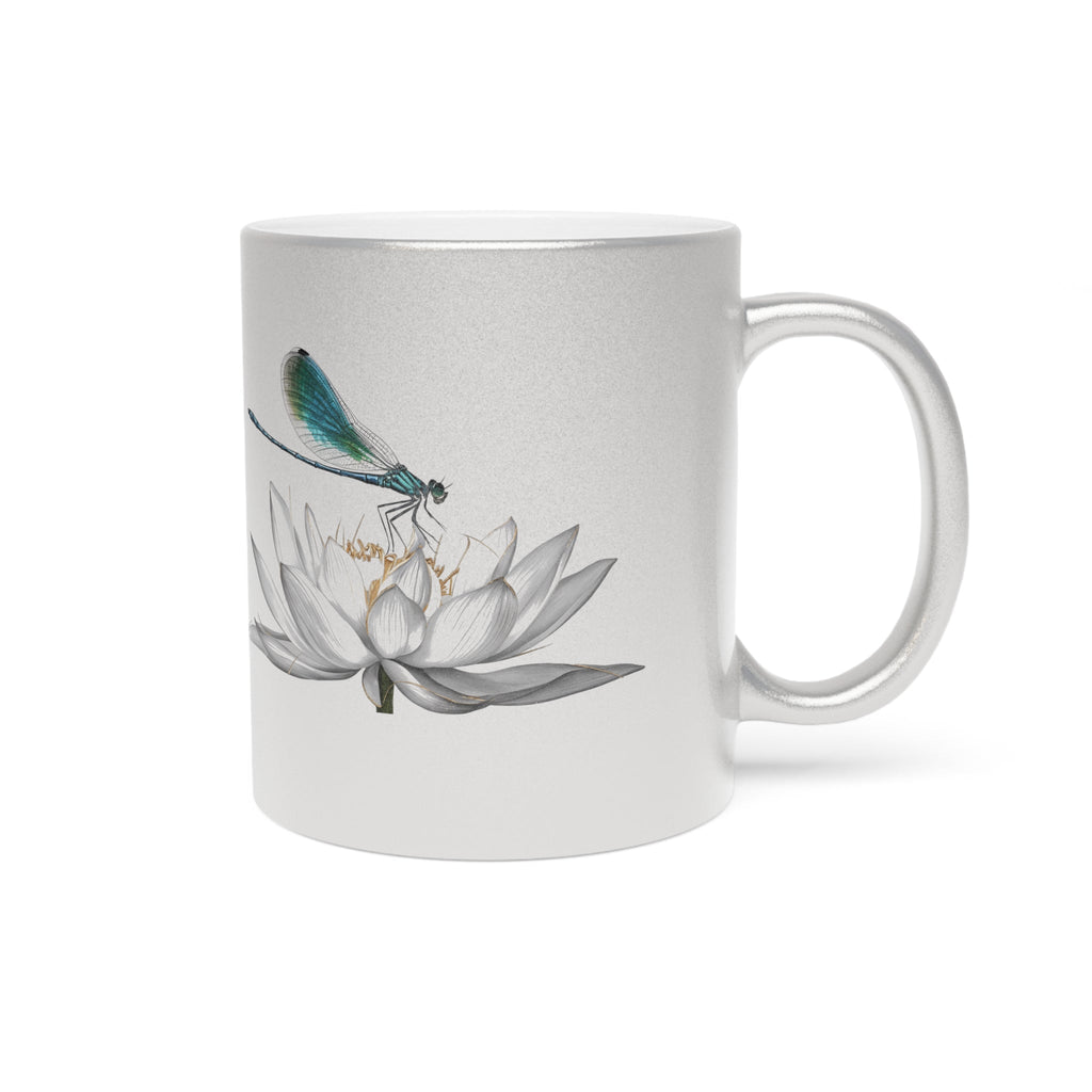 Dragonfly Metallic Mug – Silver or Gold Gift Cup