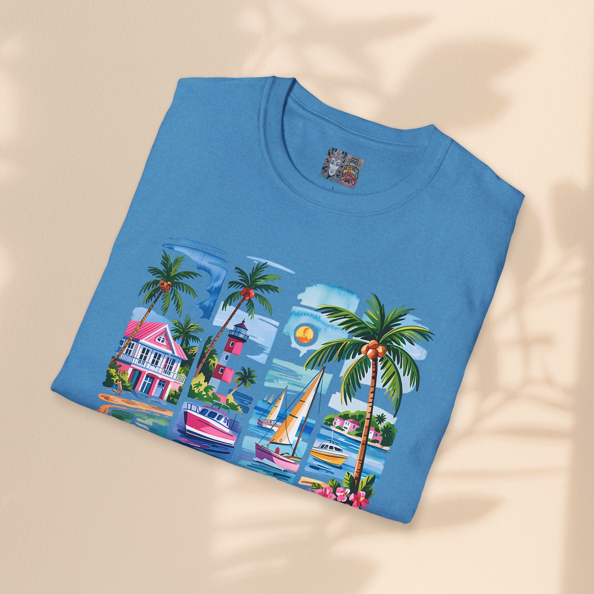 Brush Stroke Salty Soul Unisex Softstyle T-Shirt - Tropical Vibe Tee for Beach Lovers