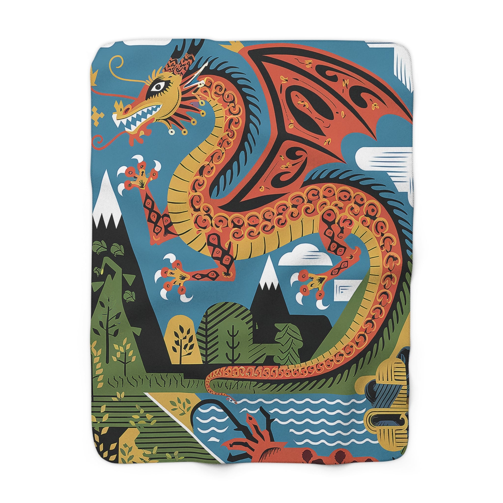 Mexican Dragon Sherpa Fleece Blanket – Cozy Home Décor & Gift for Dragon Lovers