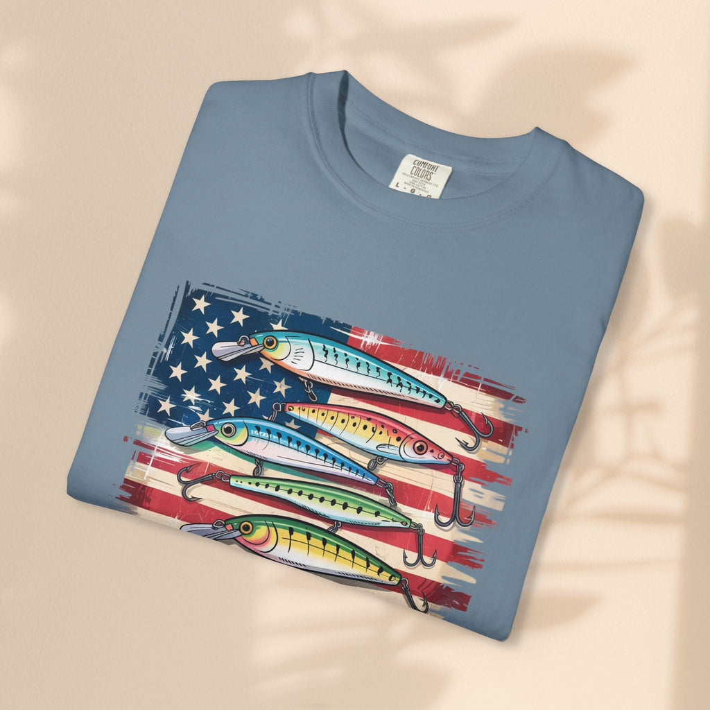 Fishing Enthusiast T-Shirt, Patriotic Angler Tee