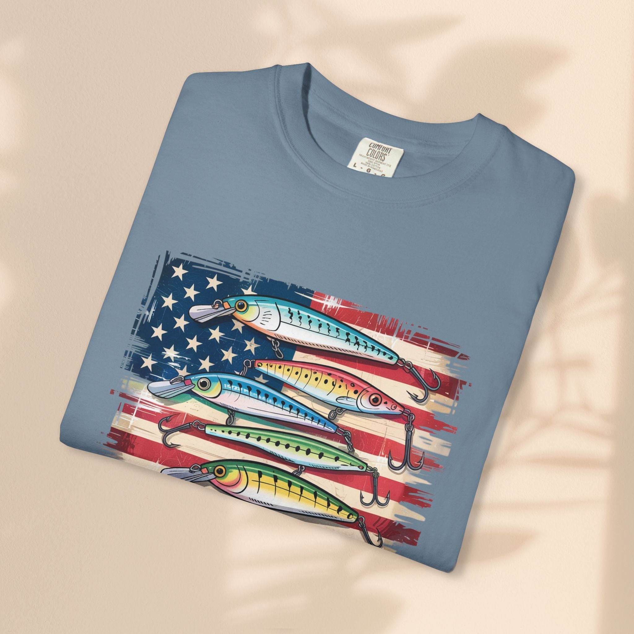 Fishing Enthusiast T-Shirt, Patriotic Angler Tee
