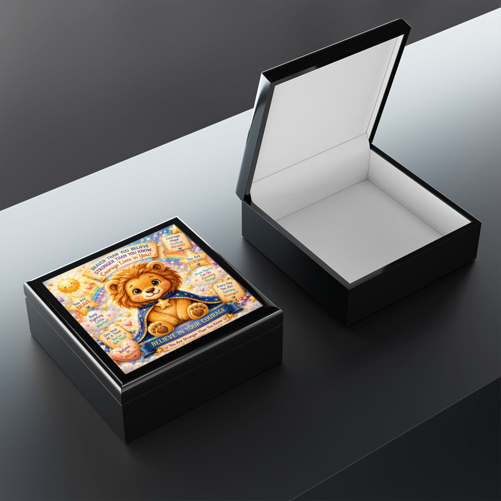 Believe in Your Courage Lion Jewelry Box — Brave Buddies Keepsake