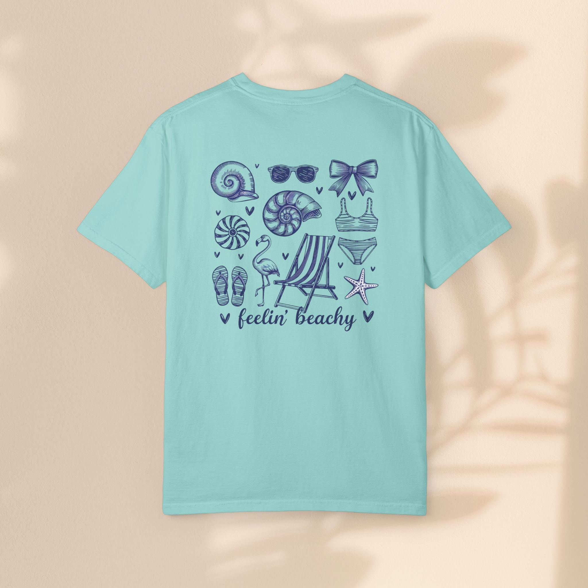 Beach Vibes Unisex Garment-Dyed T-shirt - ‘Feelin' Beachy’ Design