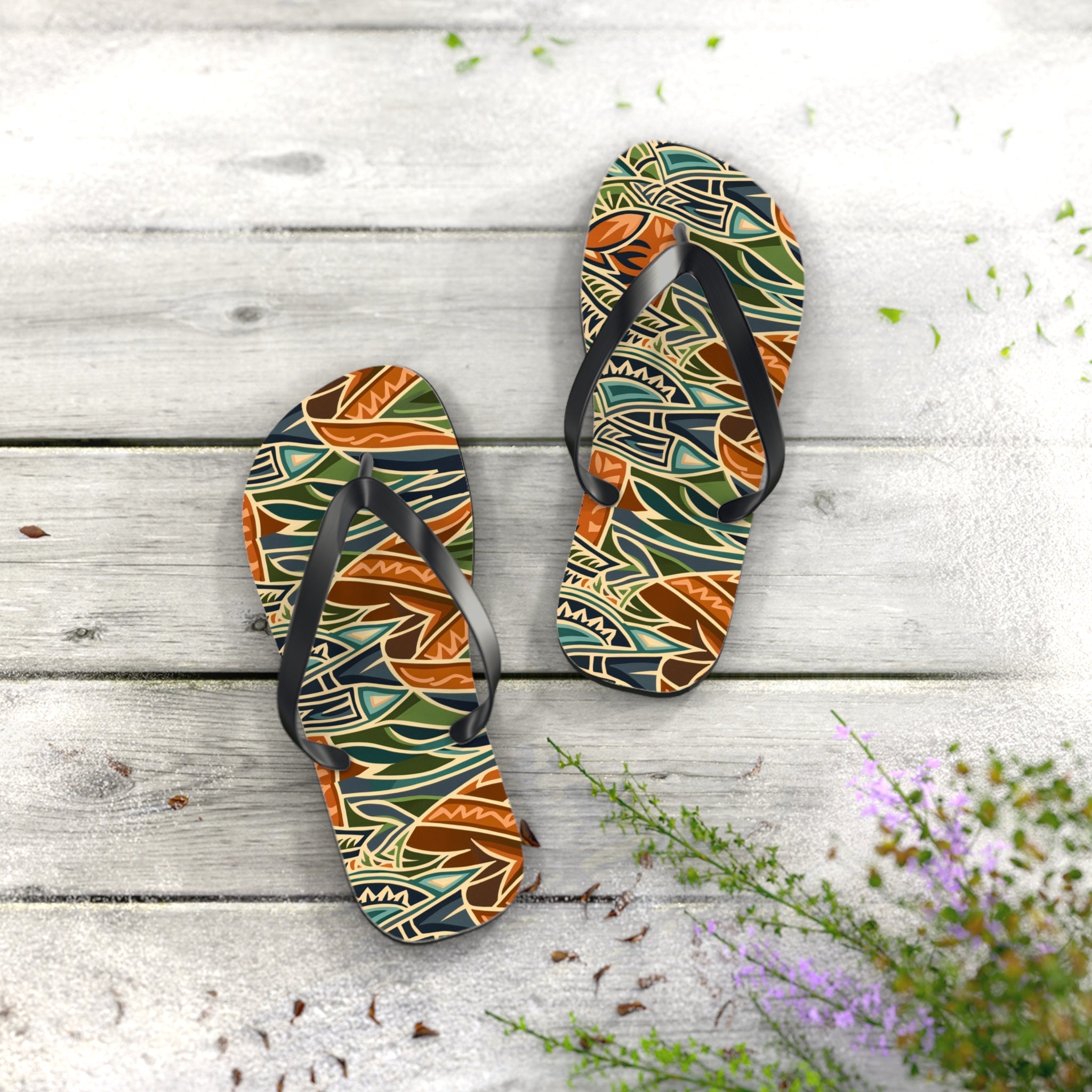 Flip Flops - Tribal Orange