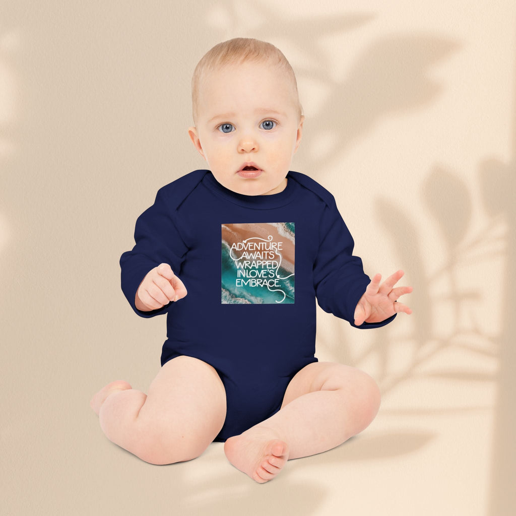 Adventure Awaits Organic Baby Bodysuit | Long Sleeve Baby Outfit