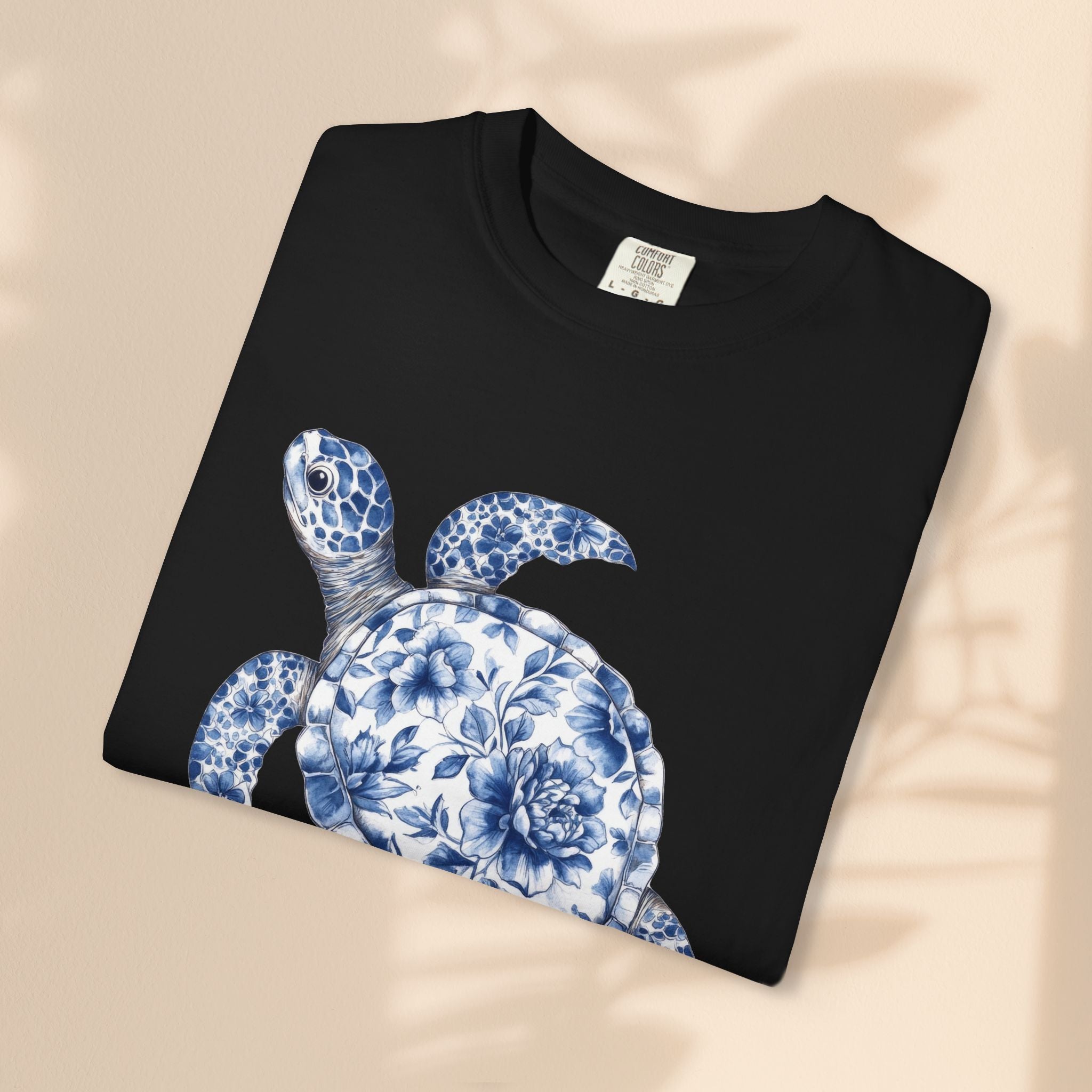Blue Toile Turtle Unisex T-Shirt - Eco-Friendly Summer Style