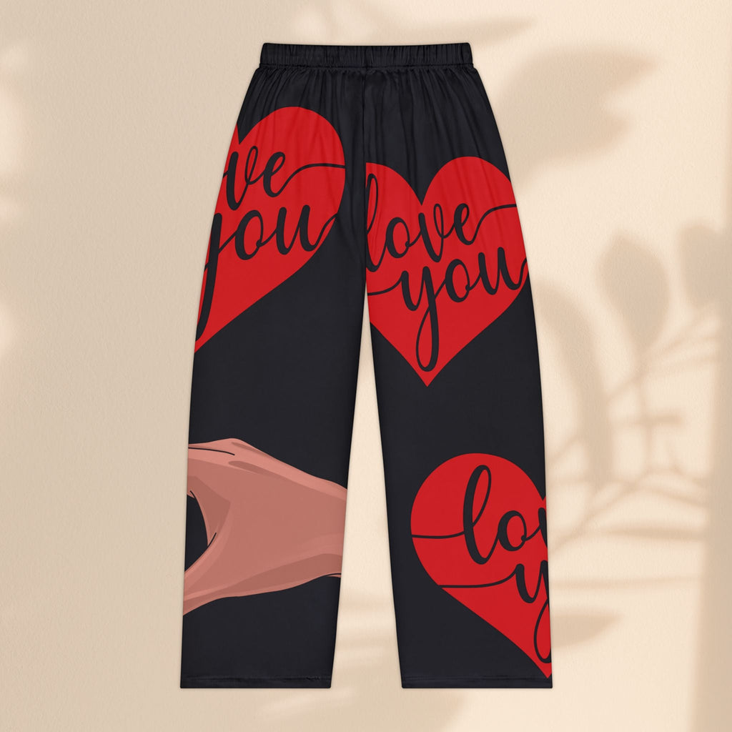 Love You Women’s Pajama Pants – Cozy Heart Print Sleepwear or Loungewear
