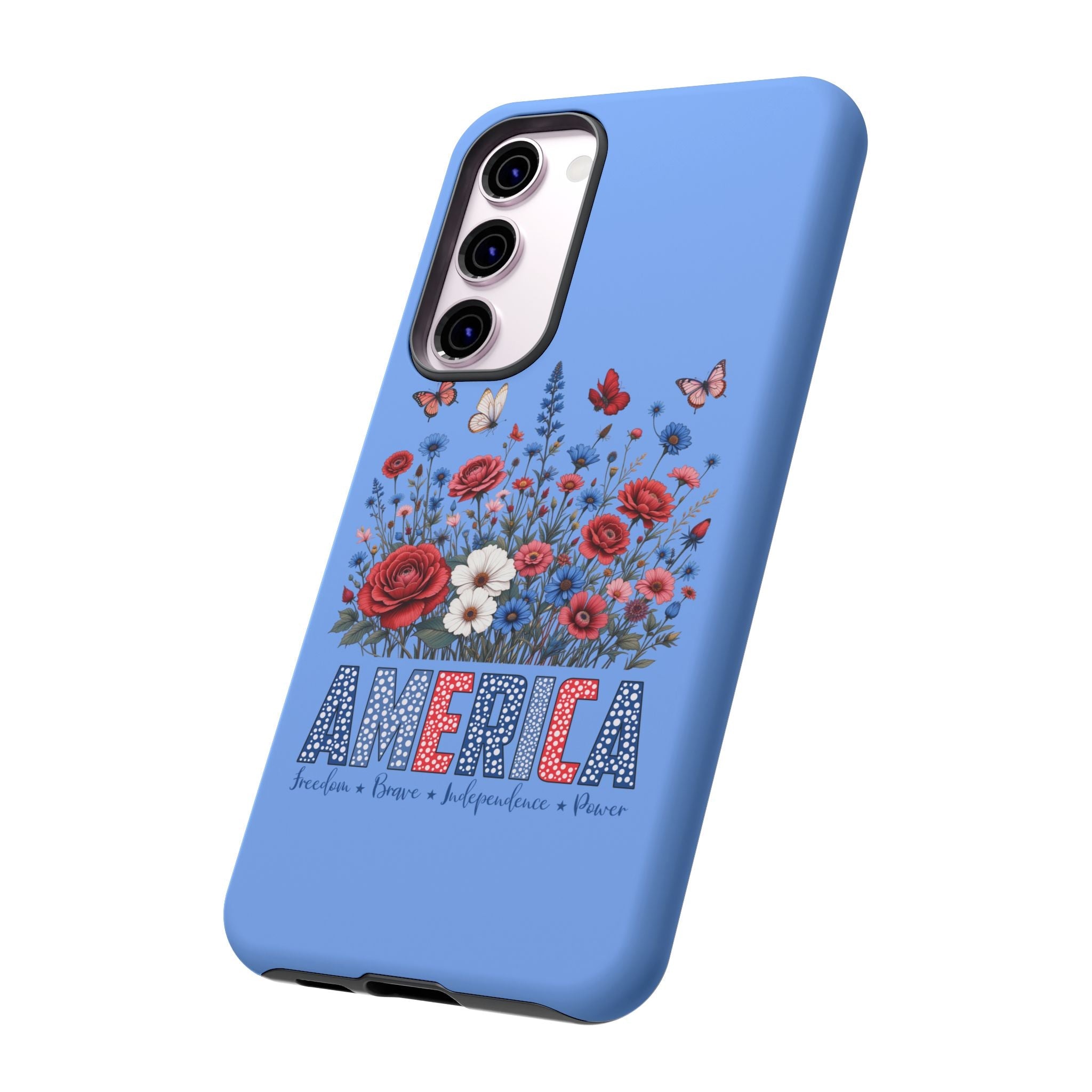 Floral America Phone Case - Tough Cases for Style & Protection