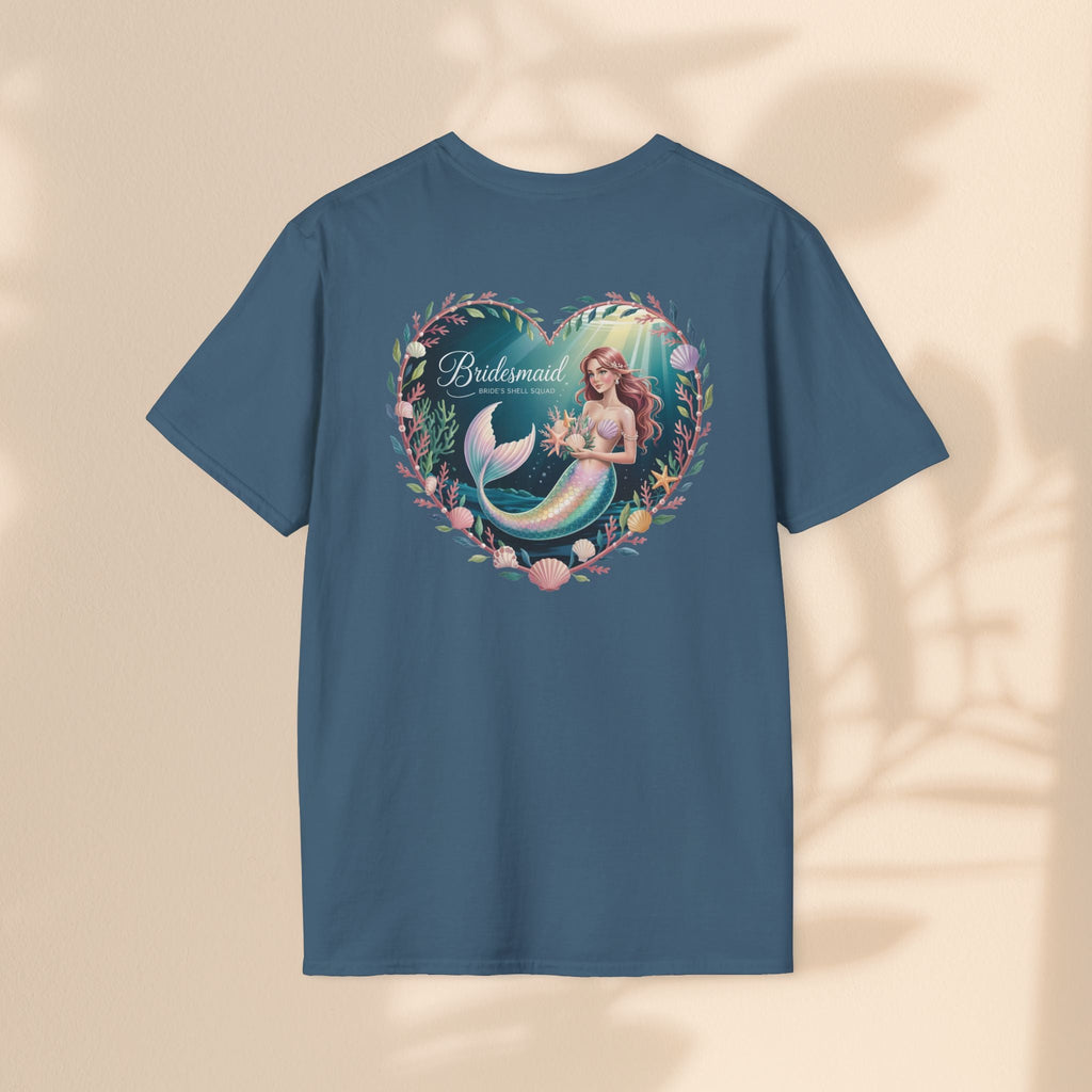 Bridesmaid Mermaid T-Shirt, Softstyle Unisex Tee, Wedding Party Gift, Beach Theme Shirt, Mermaid Lover Apparel, Bridesmaid Gift Idea