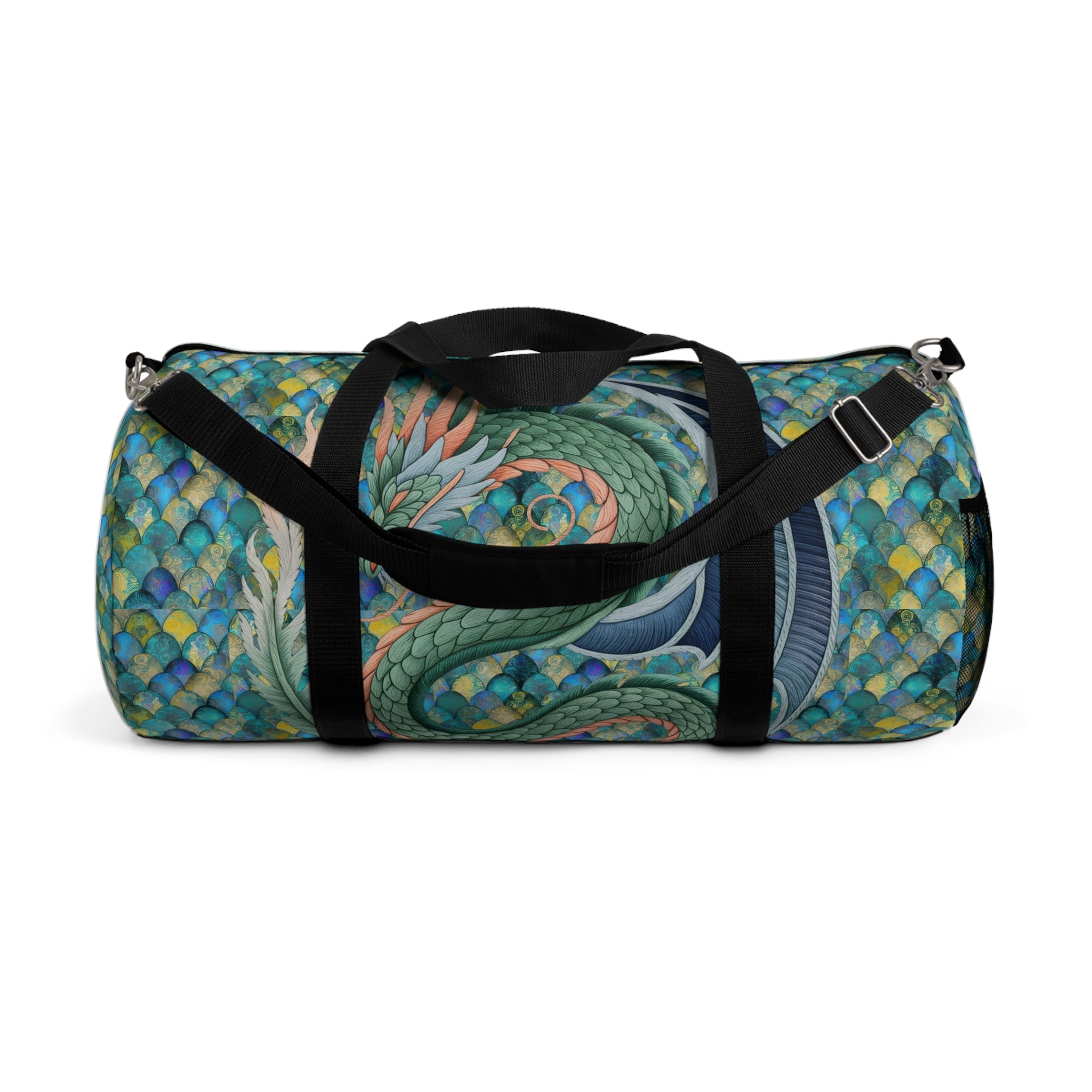 Dragon Design Mermaid Scale Duffel Bag – Travel, Gym, Sports & Weekend Tote Gift