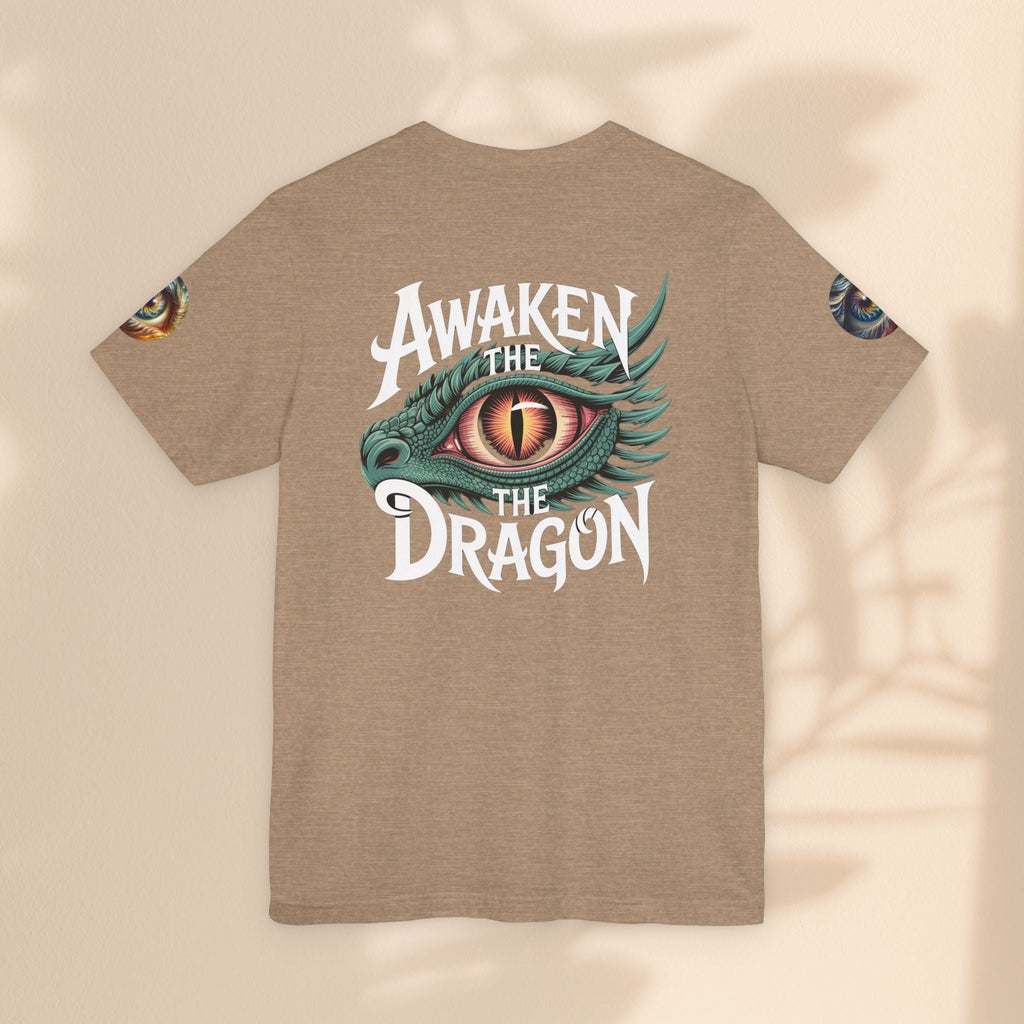 Fantasy Awaken The Dragon Graphic Tee, Unisex Short Sleeve Shirt, Gift for Dragon Lovers, Fantasy Fan Apparel