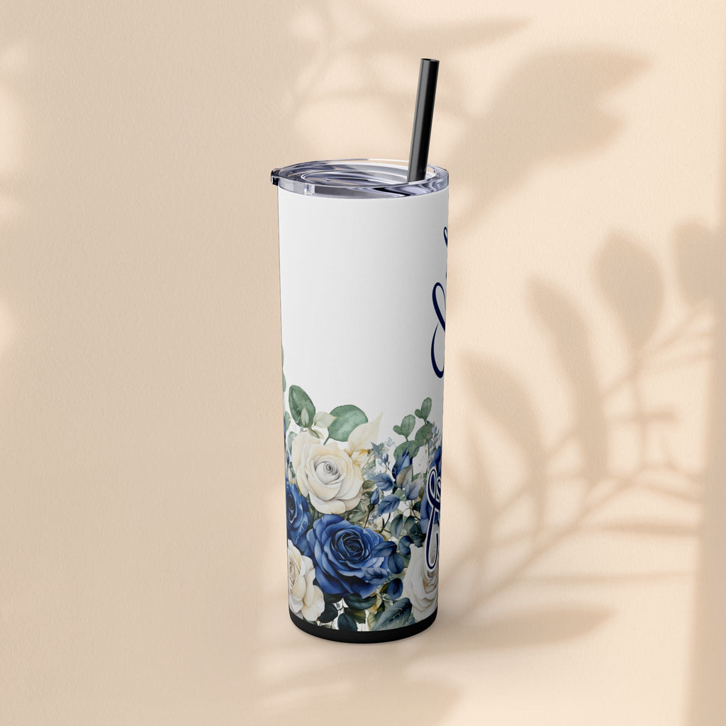 Flower Girl Skinny Tumbler with Straw, 20oz – Perfect Bridal Party Gift, Wedding Favor, Floral Drinkware, Summer Hydration