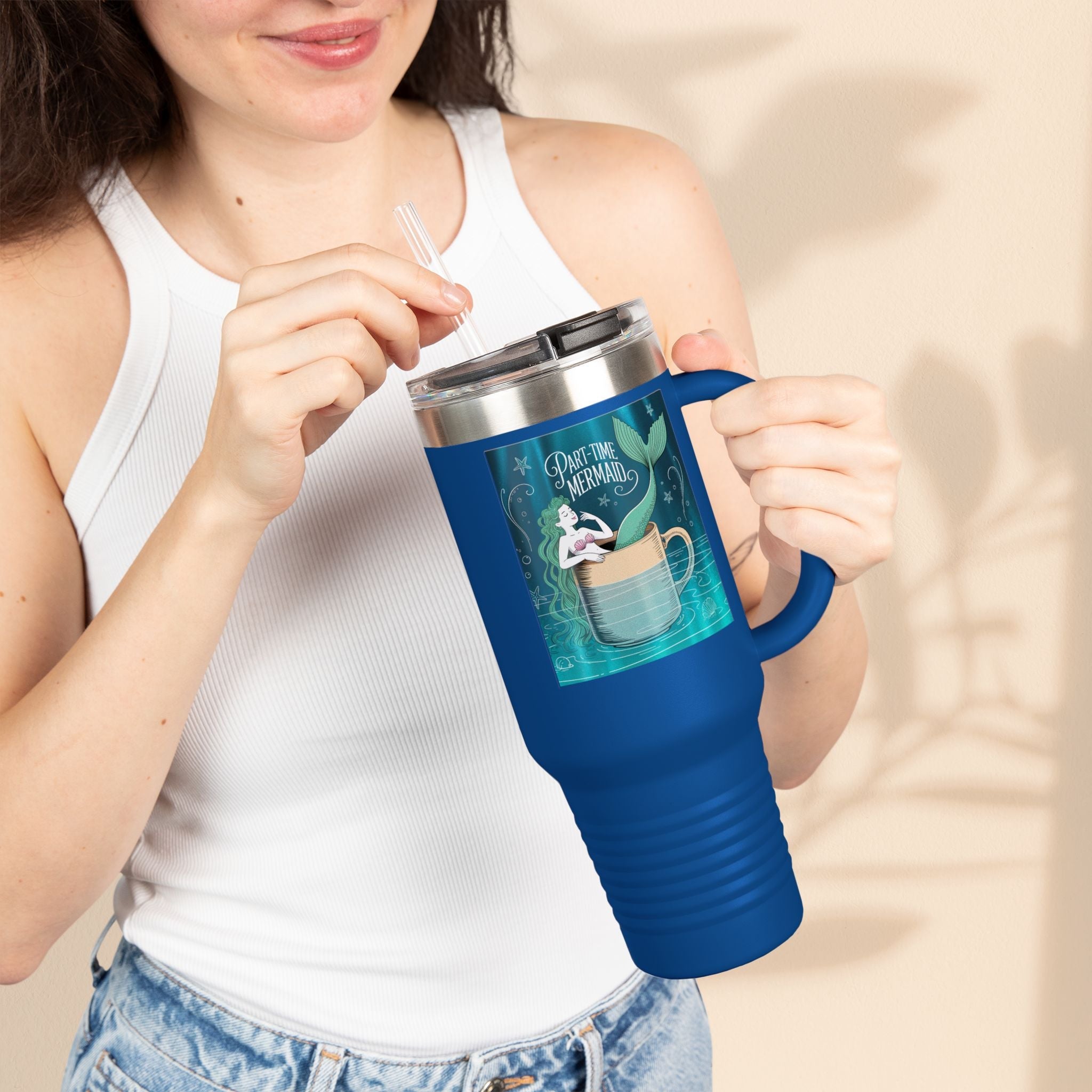 Charming Mermaid Insulated Travel Mug, 40oz - Perfect for Road Trips, Beach Days, and Gifts for Ocean Lovers, Travel Mug, Unique [...]