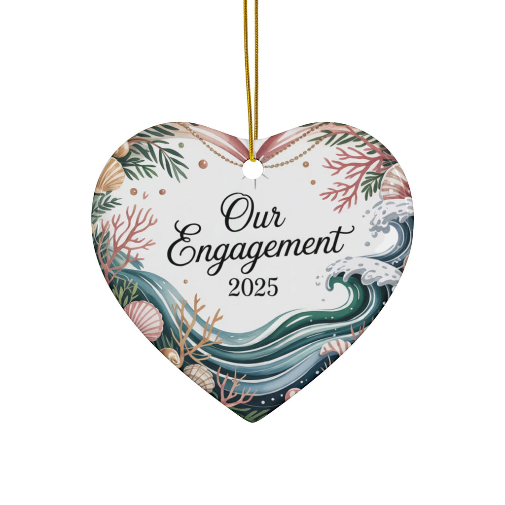 Ceramic Ornament, Coastal Engagement Keepsake