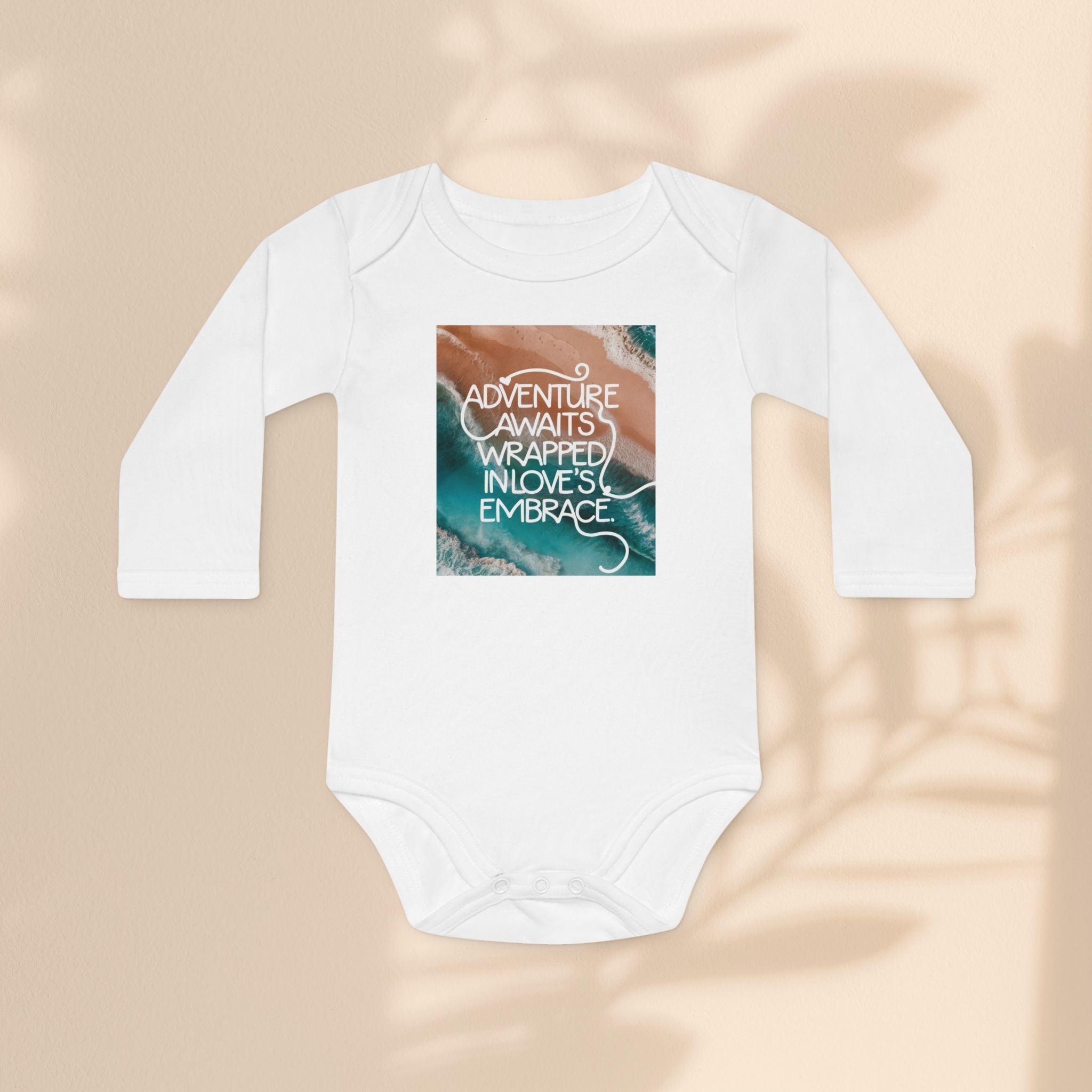 Adventure Awaits Organic Baby Bodysuit | Long Sleeve Baby Outfit