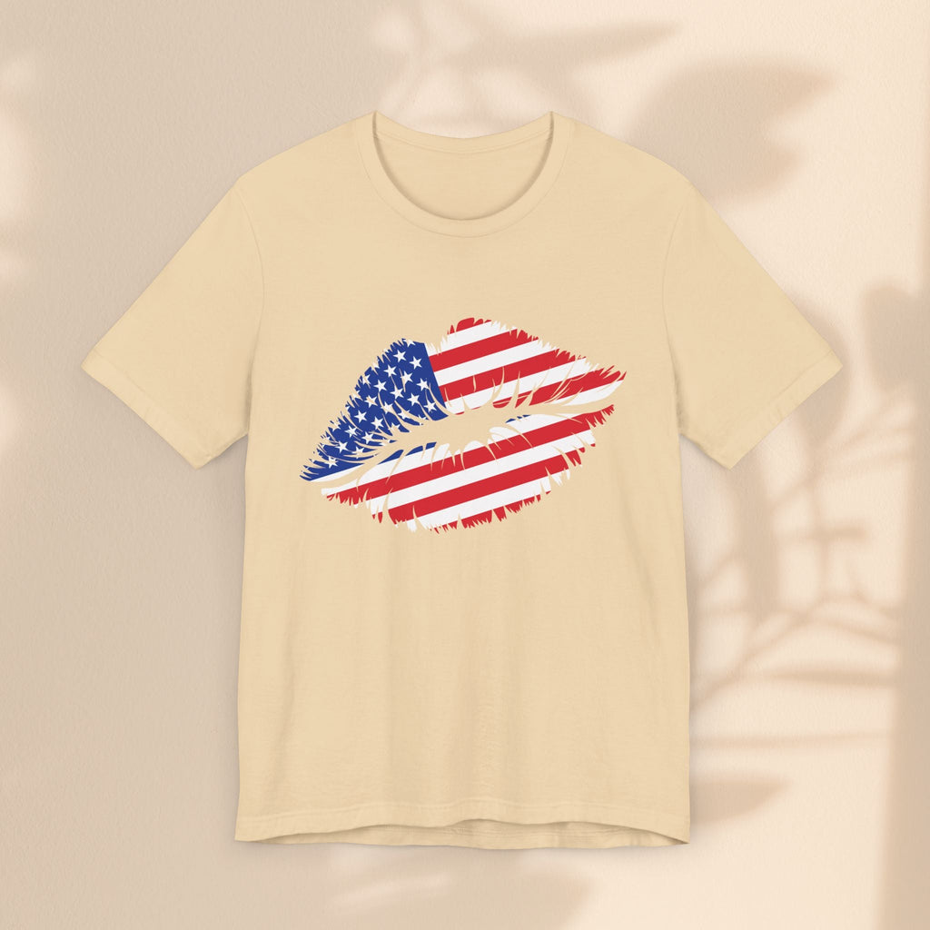 Patriotic Lip Print Tee, Unisex T-Shirt,