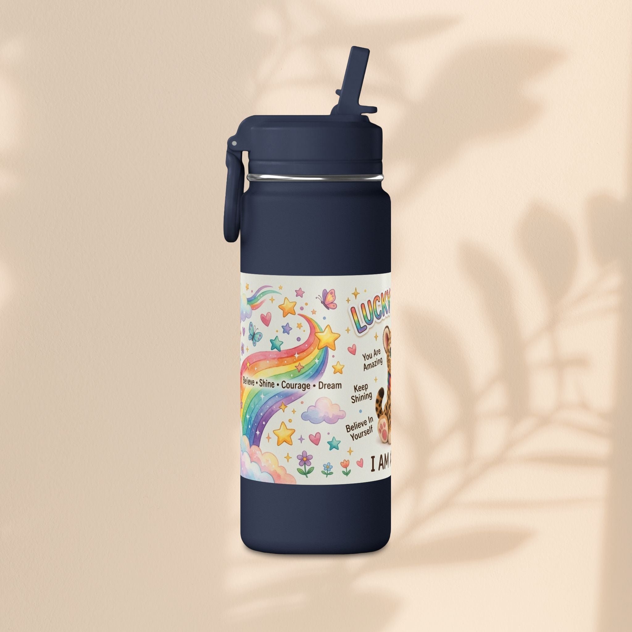 Lucky Leopard Kids Water Bottle | Brave Buddies™