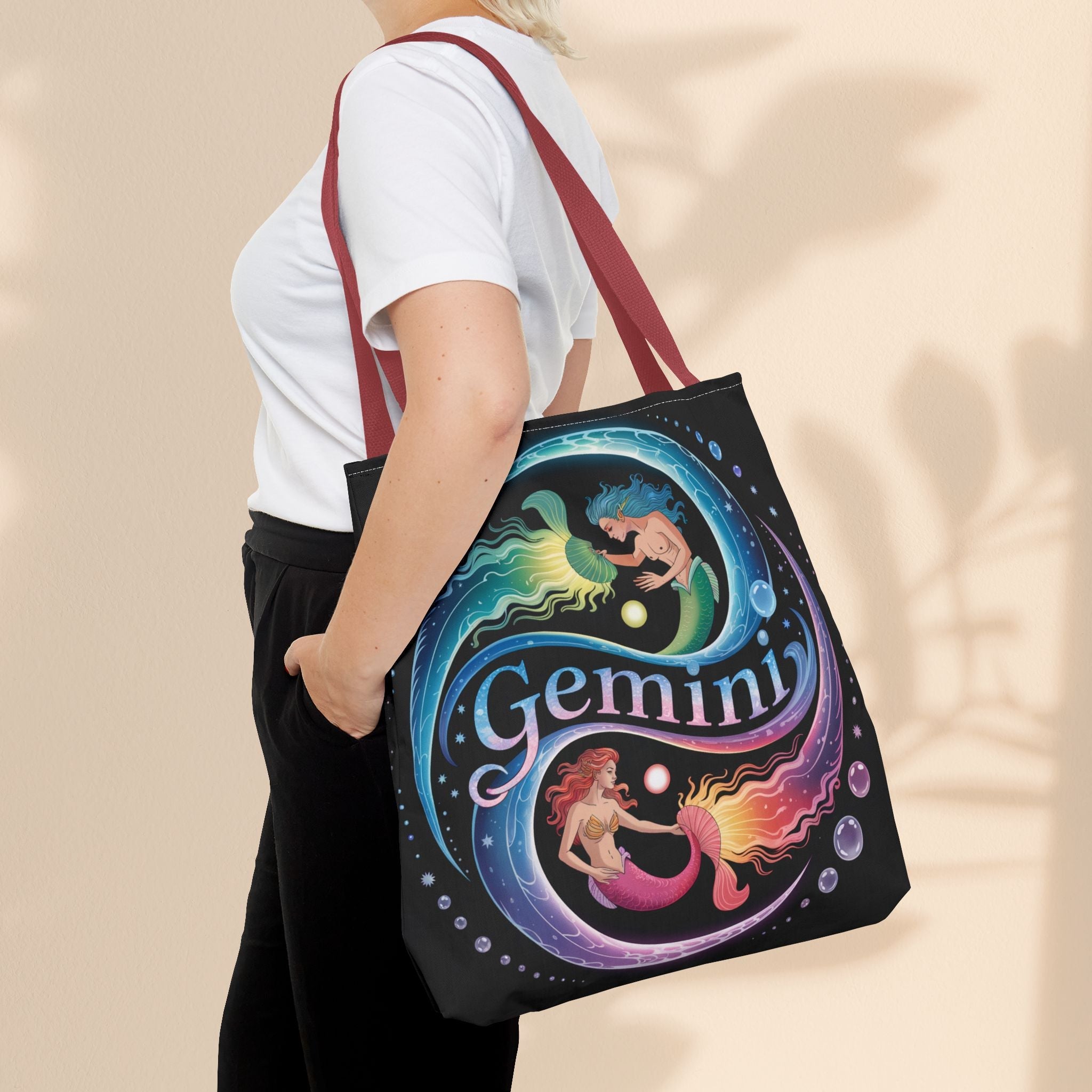 Gemini Zodiac Tote Bag - Colorful Astrology Bag, Gift for Astrology Lovers, AOP Tote for Geminis, Horoscope Design, Birthday Gift