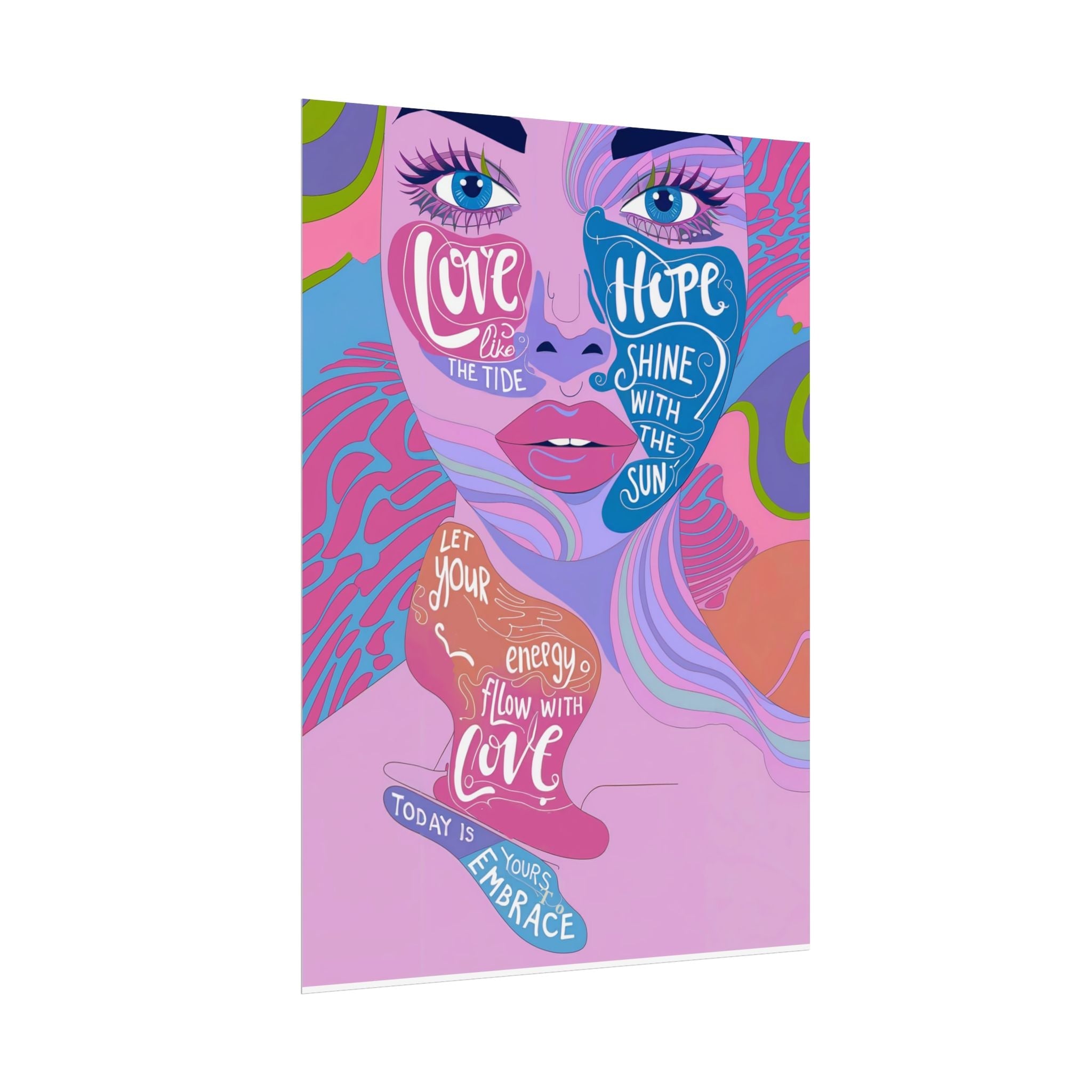 Inspirational Quote Rolled Posters - Colorful Love & Hope Design