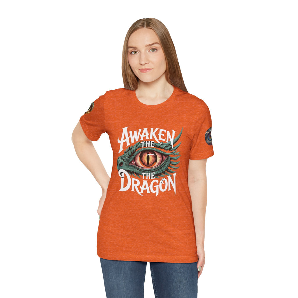 Fantasy Awaken The Dragon Graphic Tee, Unisex Short Sleeve Shirt, Gift for Dragon Lovers, Fantasy Fan Apparel