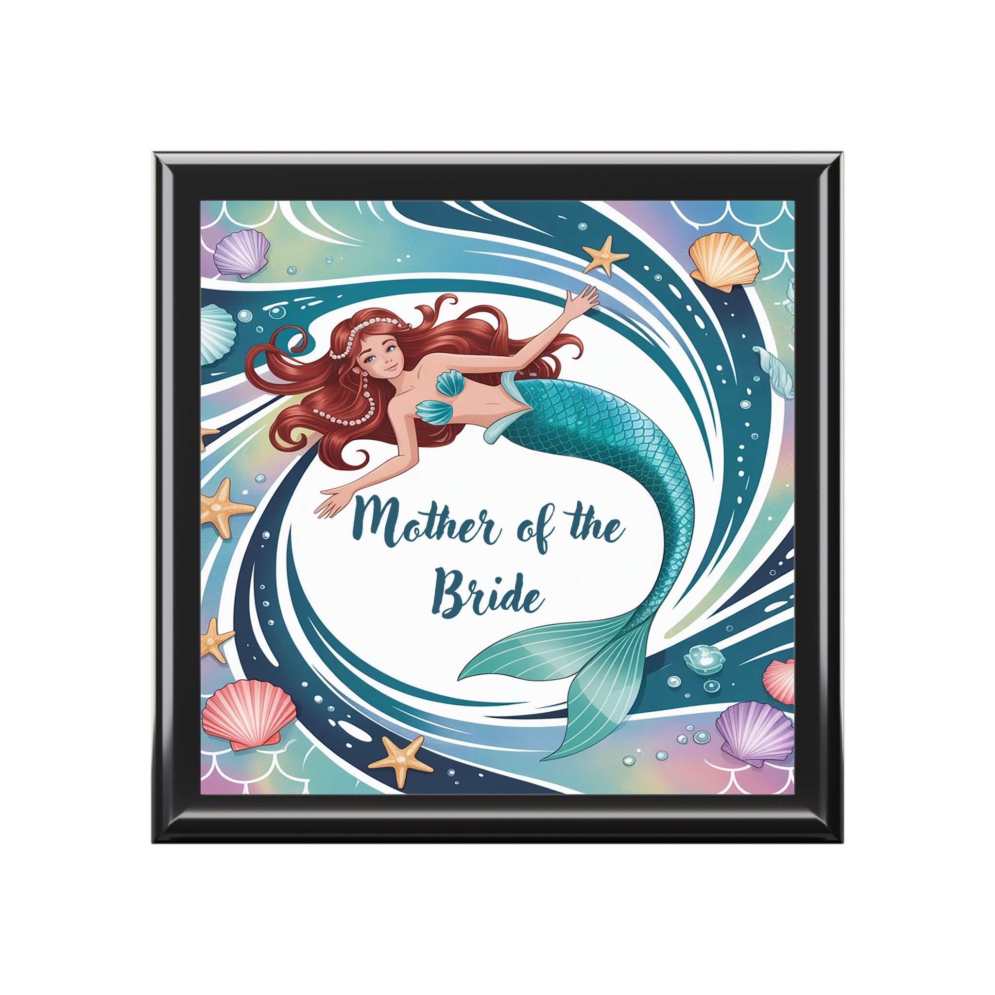 Mermaid-Themed Jewelry Box for Mother of the Bride, Gift for Wedding, Nautical Keepsake, Ocean Lover's Gift, Unique Storage