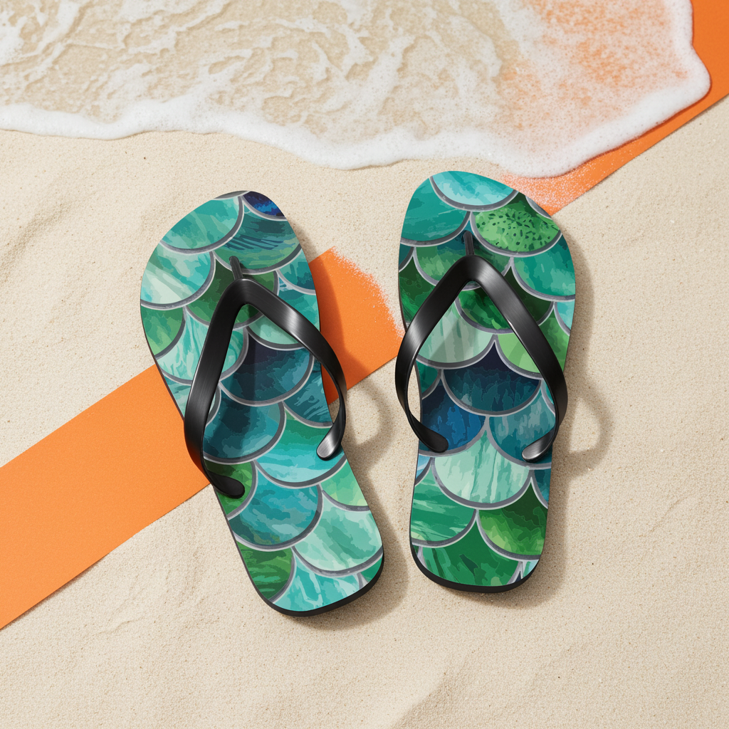 Flip Flops - Mermaid Scales
