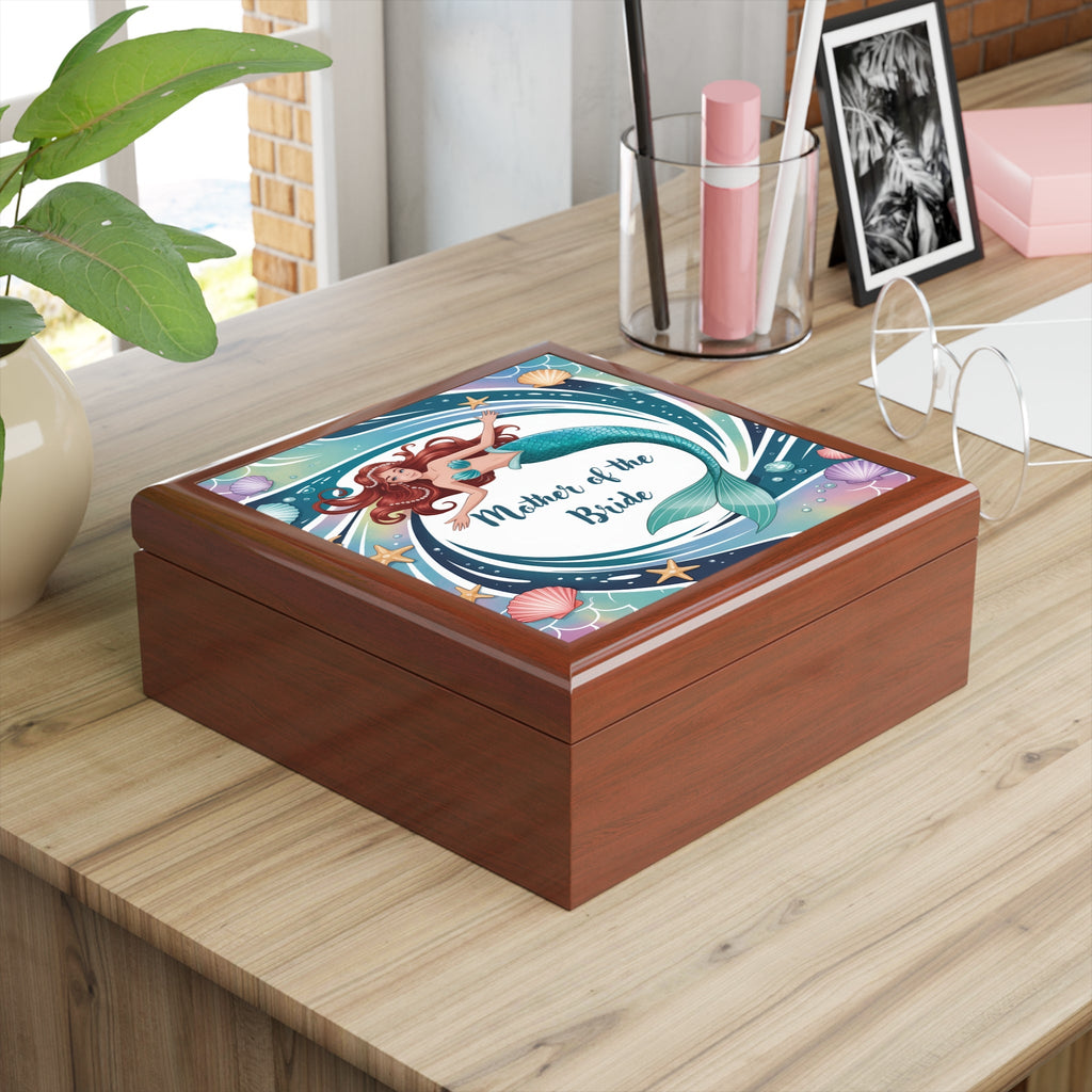 Mermaid-Themed Jewelry Box for Mother of the Bride, Gift for Wedding, Nautical Keepsake, Ocean Lover's Gift, Unique Storage