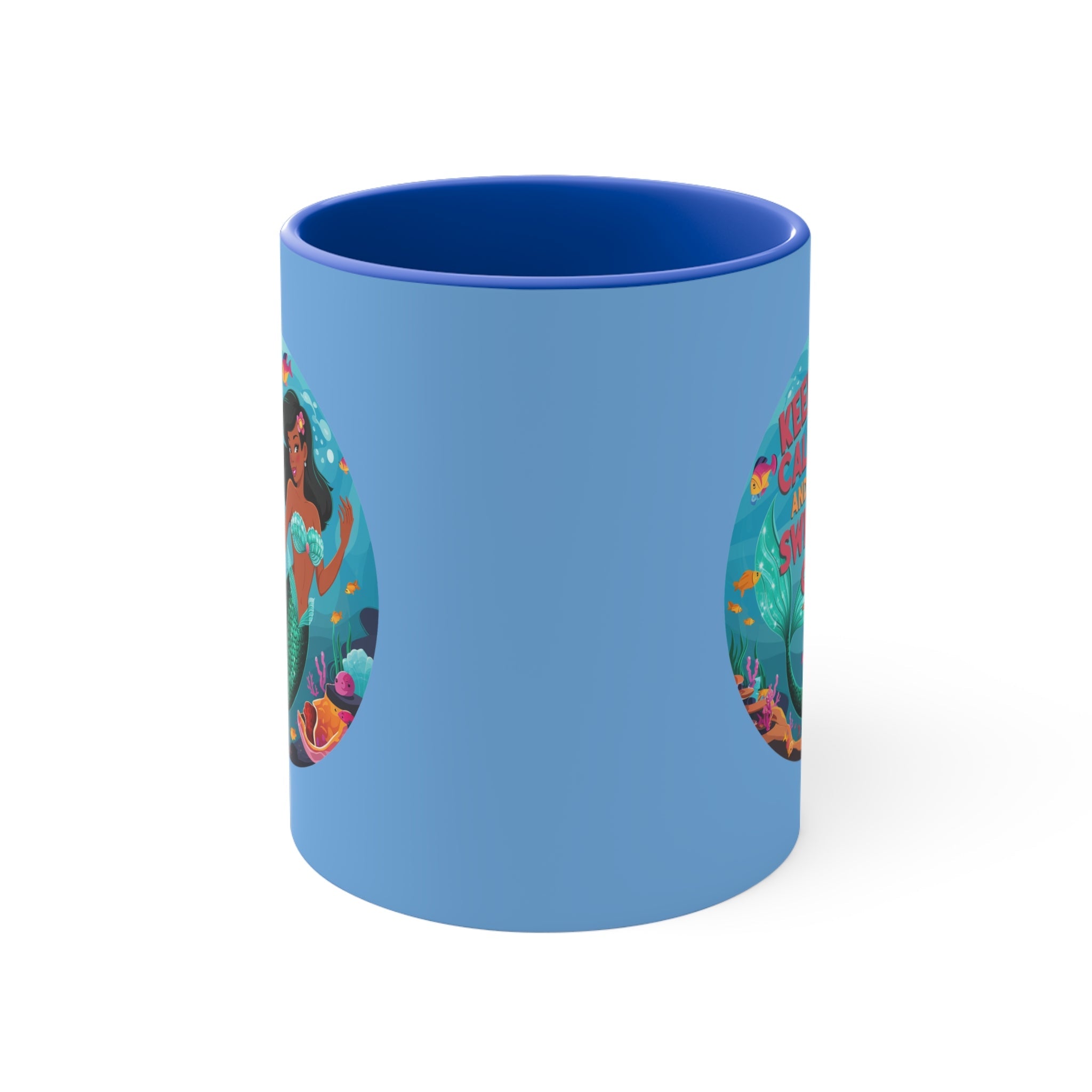 Keep Calm Swim On 11oz Accent Mug – Ocean Gift Cup
