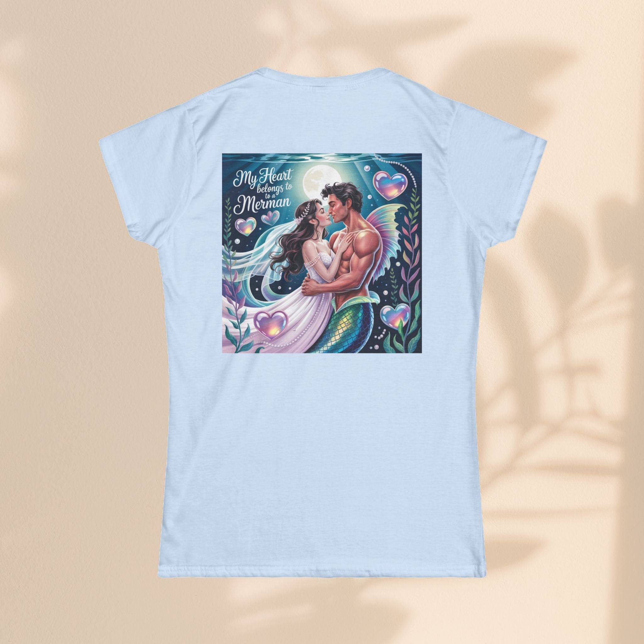 Heartfelt Mermaid Graphic Tee, Romantic Shirt, Beach Lover Gift, Summer Fashion, Ocean-Themed Apparel, Anniversary Present, Cute Top