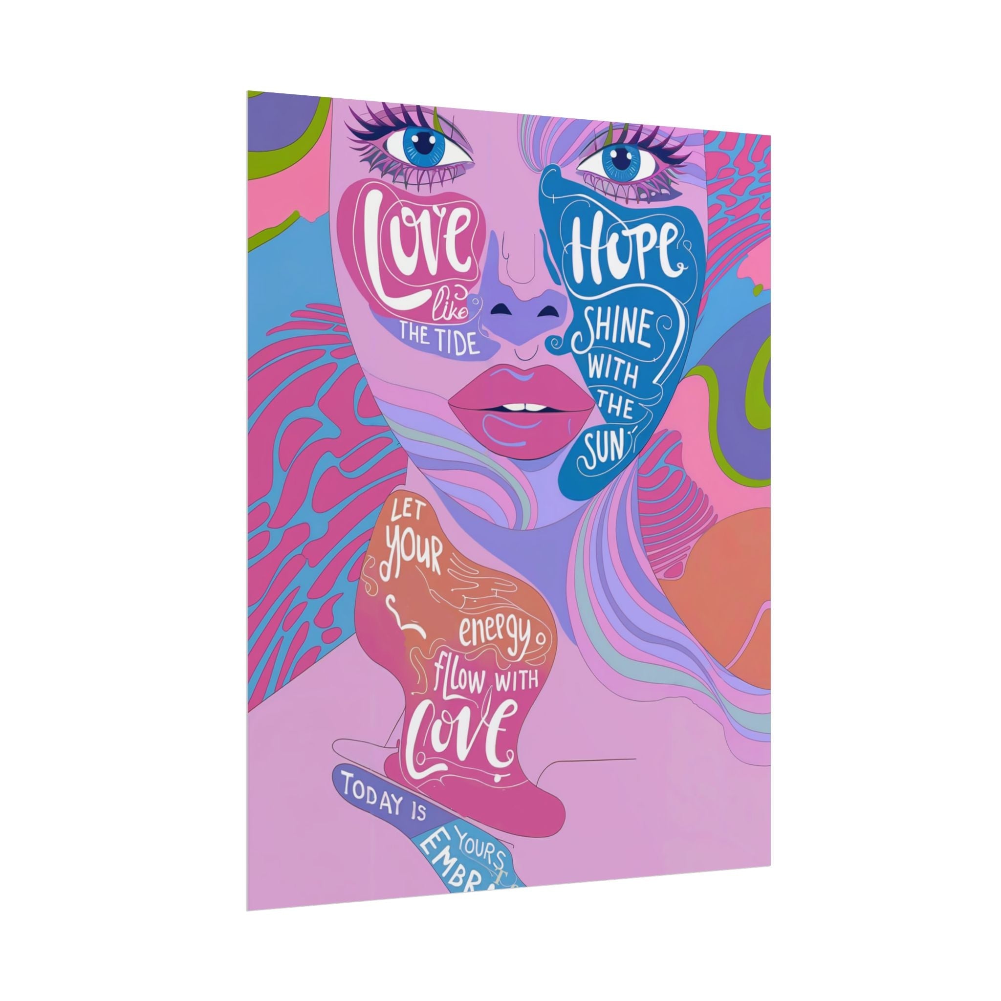 Inspirational Quote Rolled Posters - Colorful Love & Hope Design