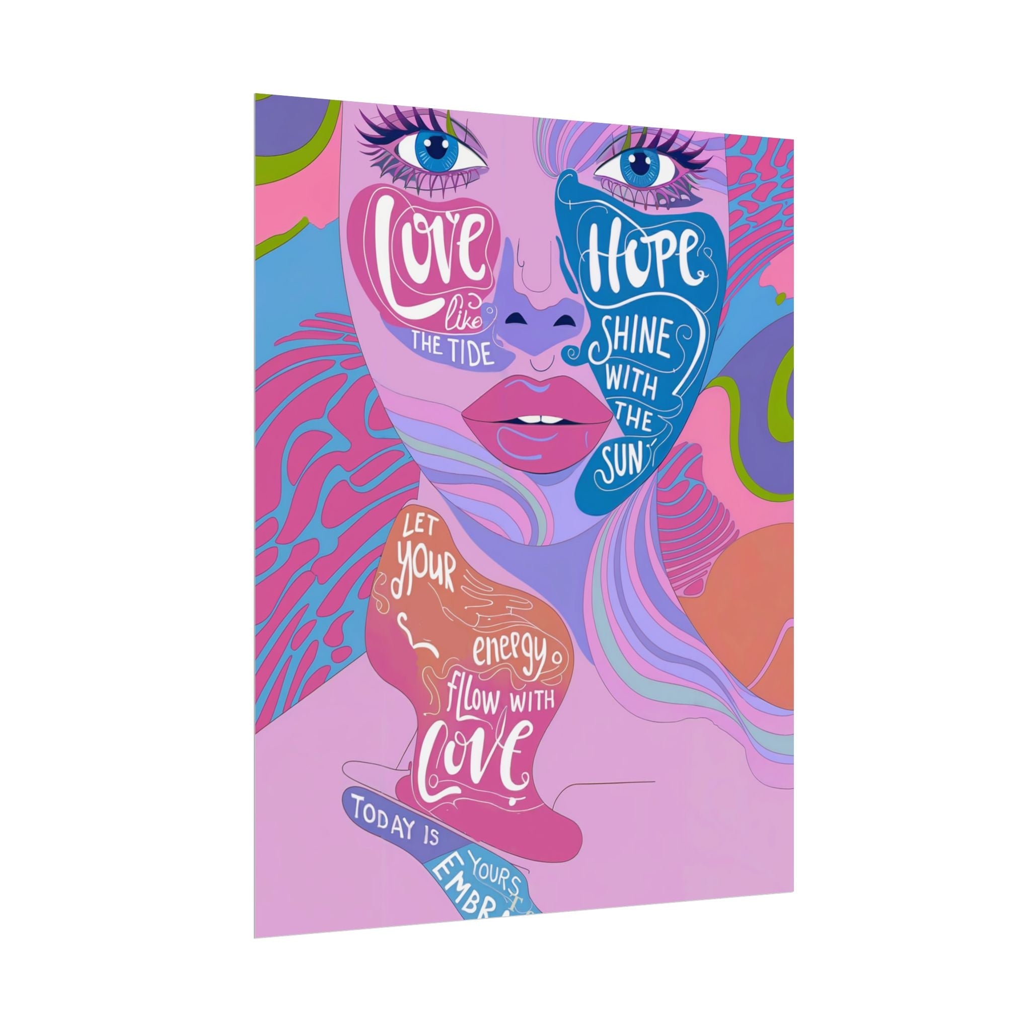 Inspirational Quote Rolled Posters - Colorful Love & Hope Design