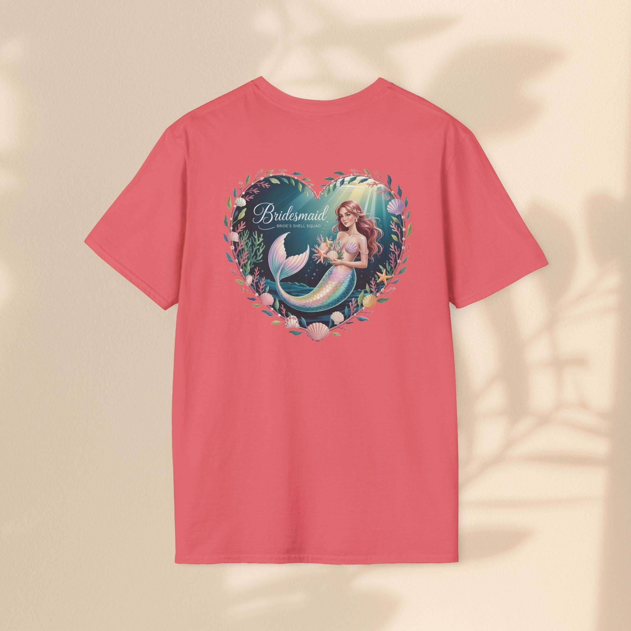 Bridesmaid Mermaid T-Shirt, Softstyle Unisex Tee, Wedding Party Gift, Beach Theme Shirt, Mermaid Lover Apparel, Bridesmaid Gift Idea