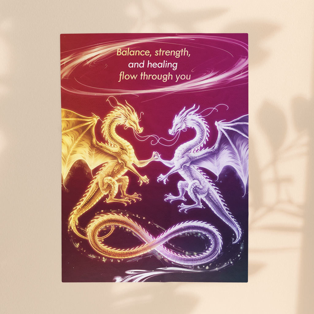 Enchanting Dragon Velveteen Plush Blanket - Balance, Strength, Healing