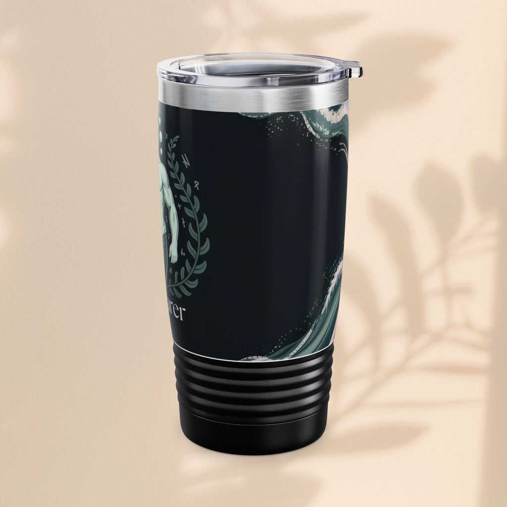 Merman-Themed Tumbler, Ring Bearer Design, 20oz Insulated Travel Mug, Nautical Gift for Weddings, Parties, Ocean Lovers, Summer Events