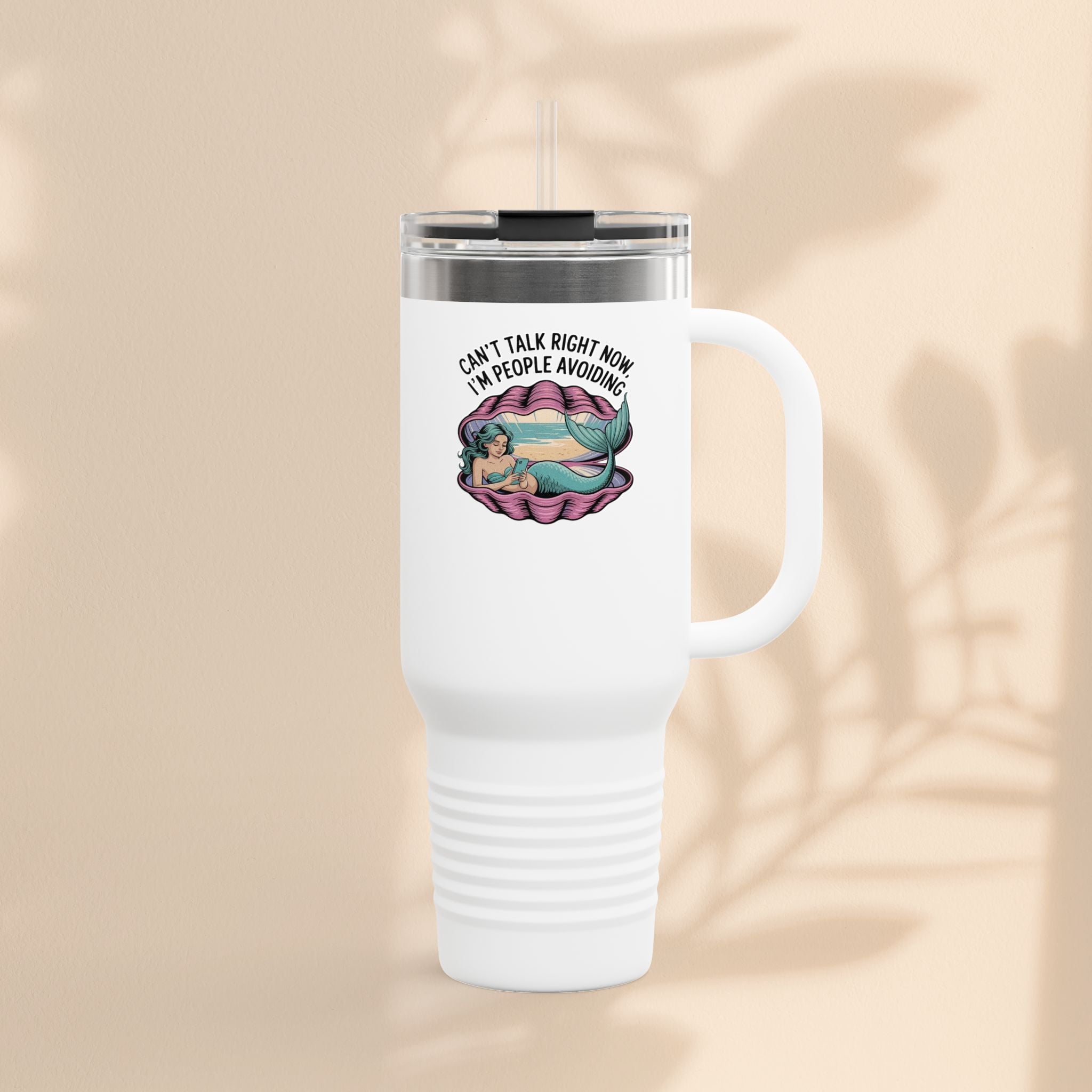 Fun Insulated Travel Mug for Introverts, 40oz People Avoiding Tumbler
